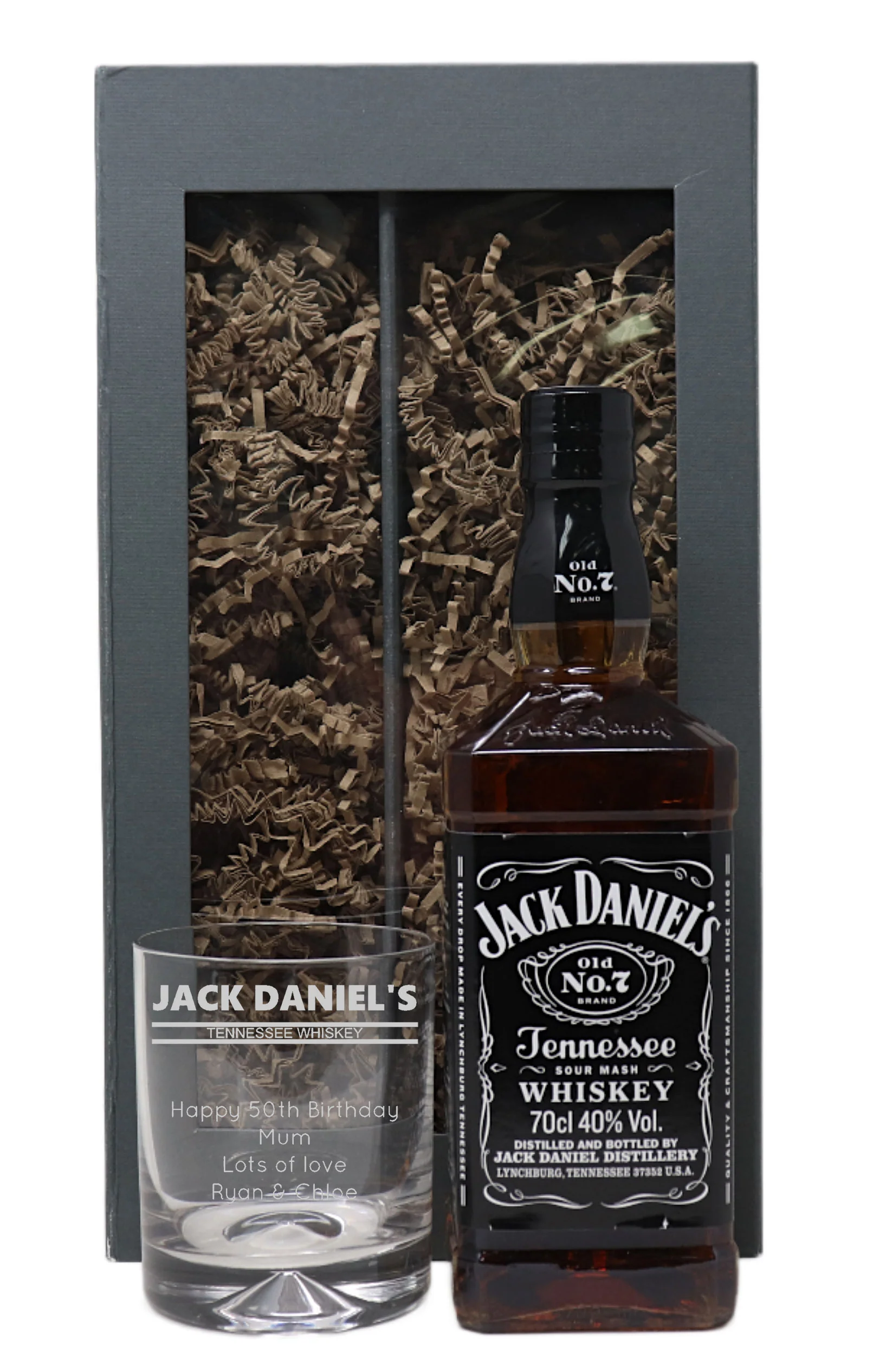 Personalised Glass Tumbler & Jack Daniels - Banner Design - Image 2