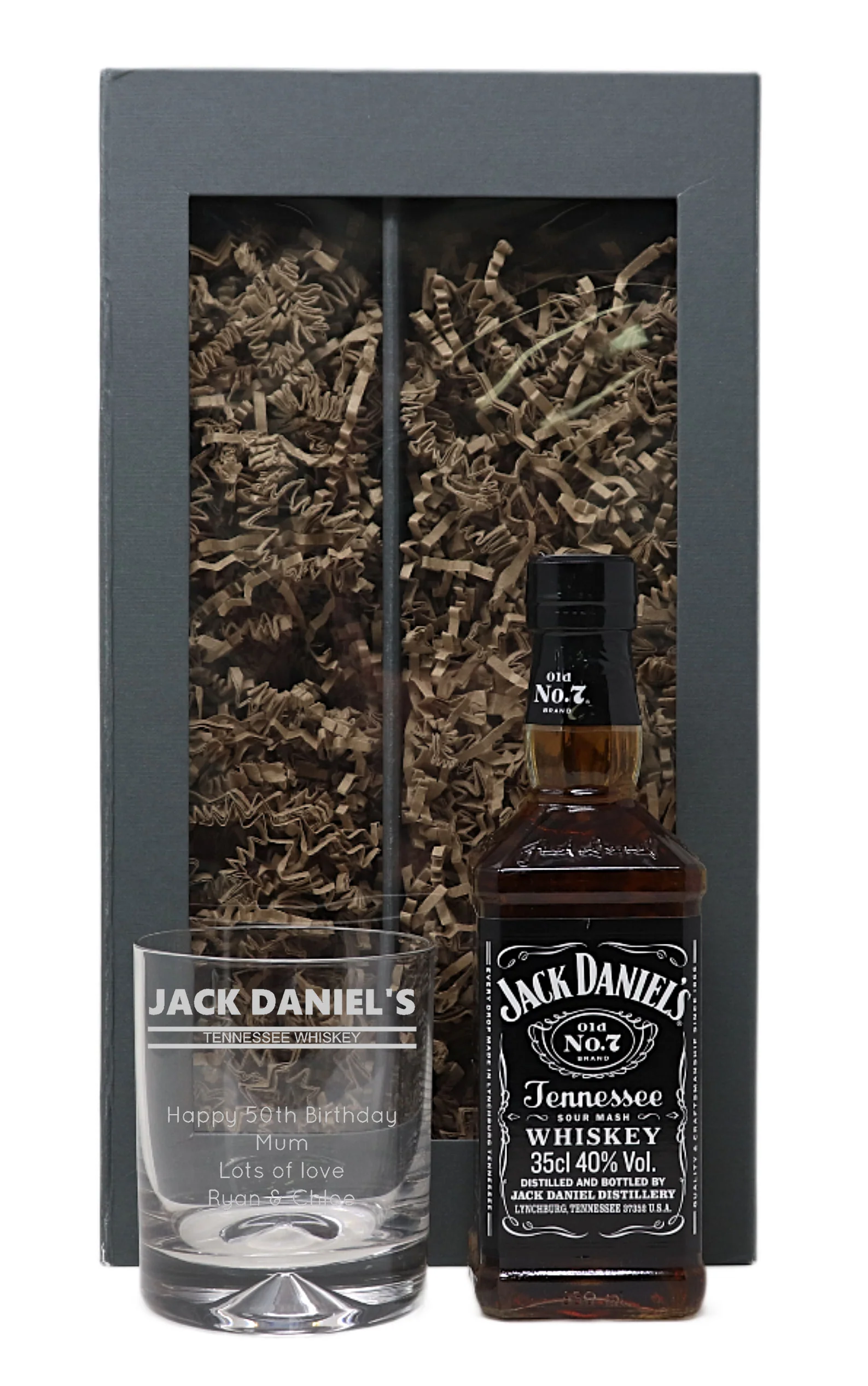 Personalised Glass Tumbler & Jack Daniels - Banner Design - Image 3