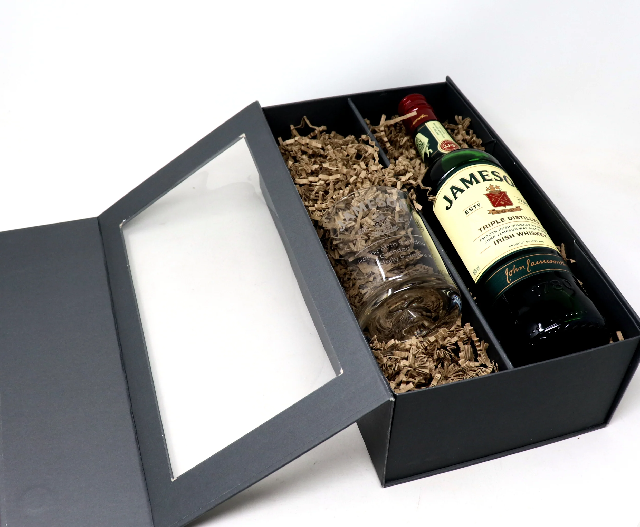Personalised Glass Tumbler & 70cl Jameson Irish Whiskey - Label Design - Image 3