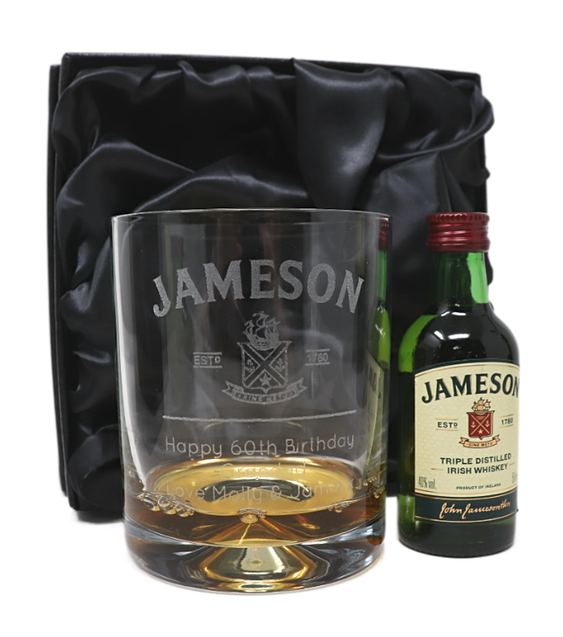 Personalised Glass Tumbler & Miniature - Jameson Label Design - Image 3