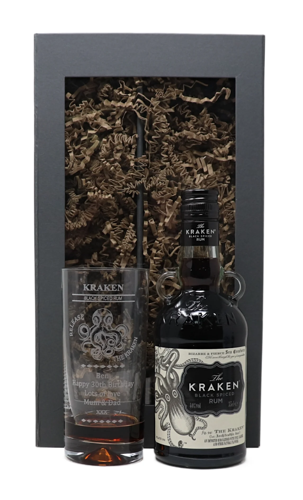Personalised Kraken Octopus Highball Glass & 35cl Kraken Rum Gift Set - Image 2