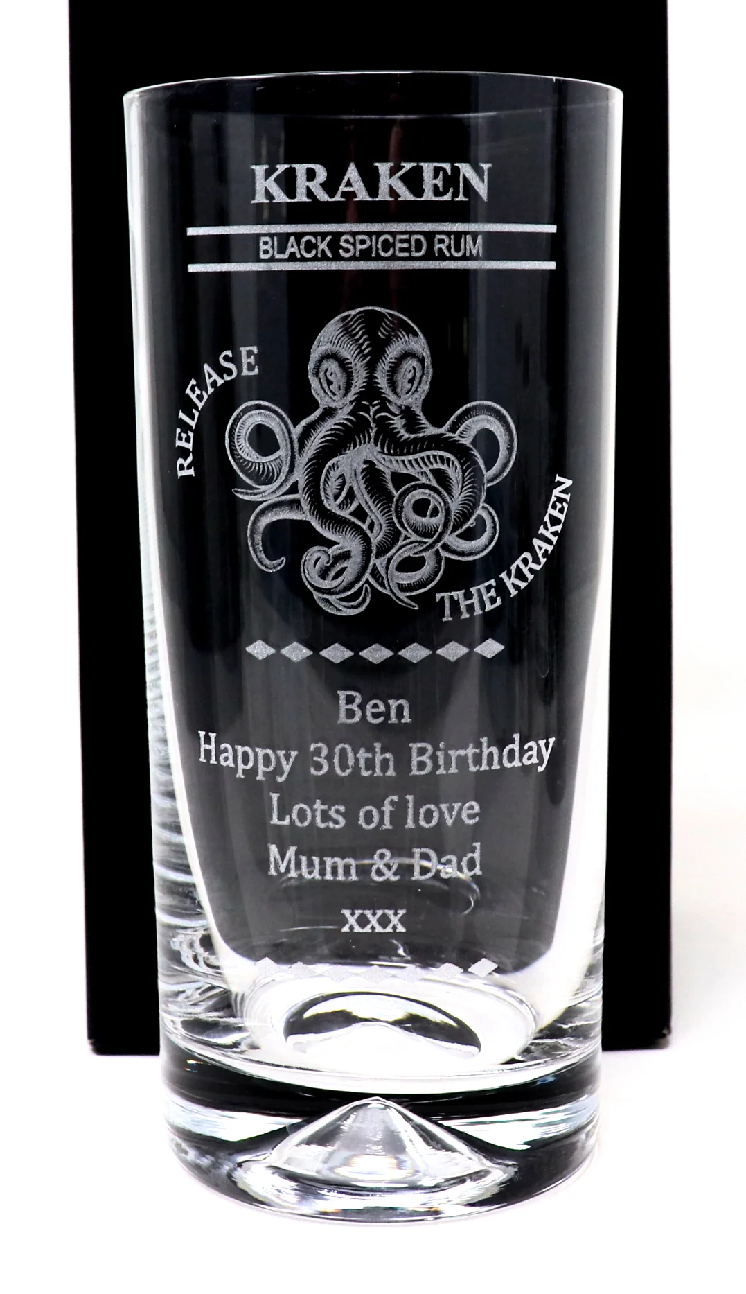 Personalised Kraken Octopus Rum Highball Glass & Miniature Rum Gift Set - Image 4