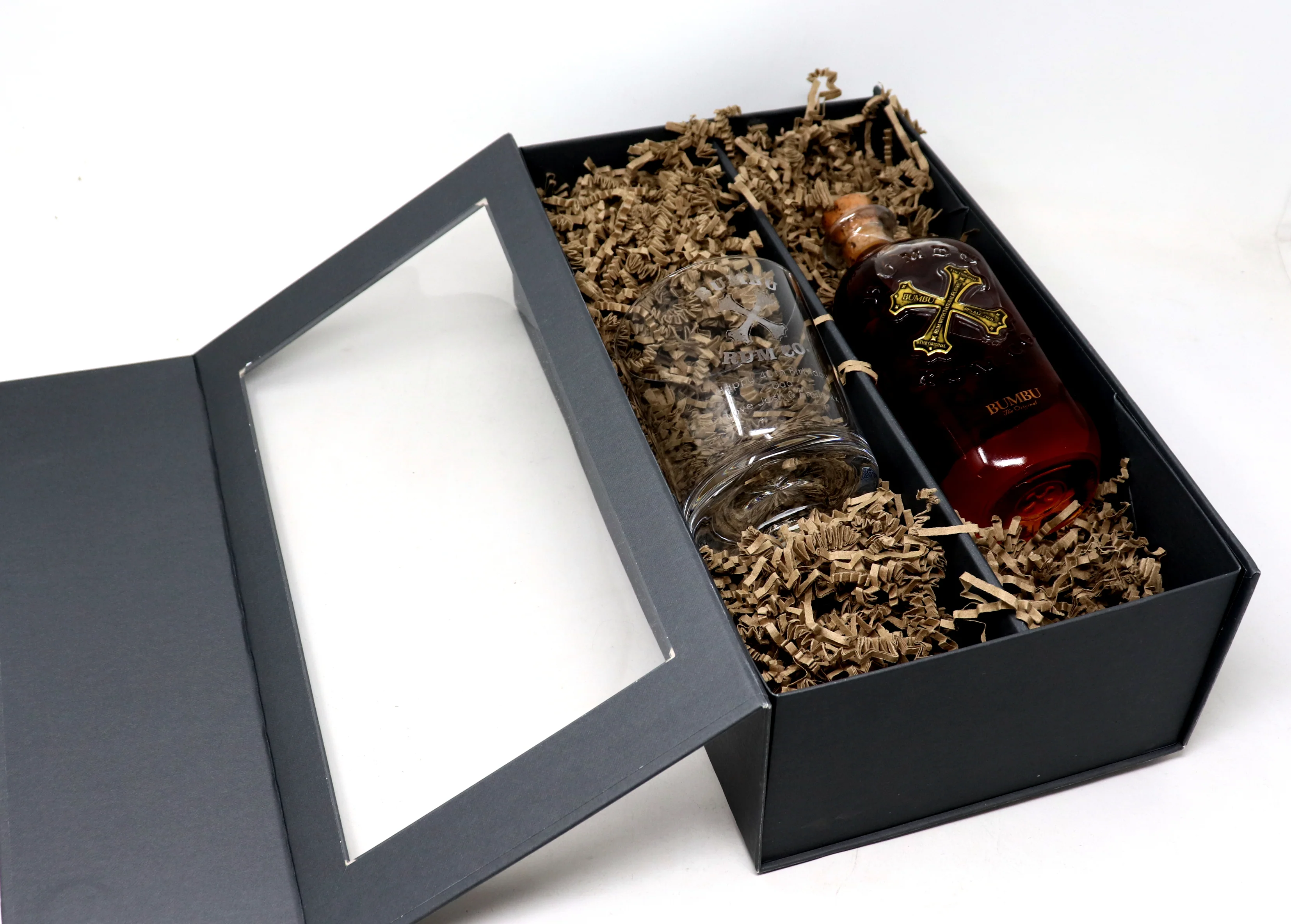 Personalised Glass Tumbler & 35cl Rum - Bumbu Design - Image 3
