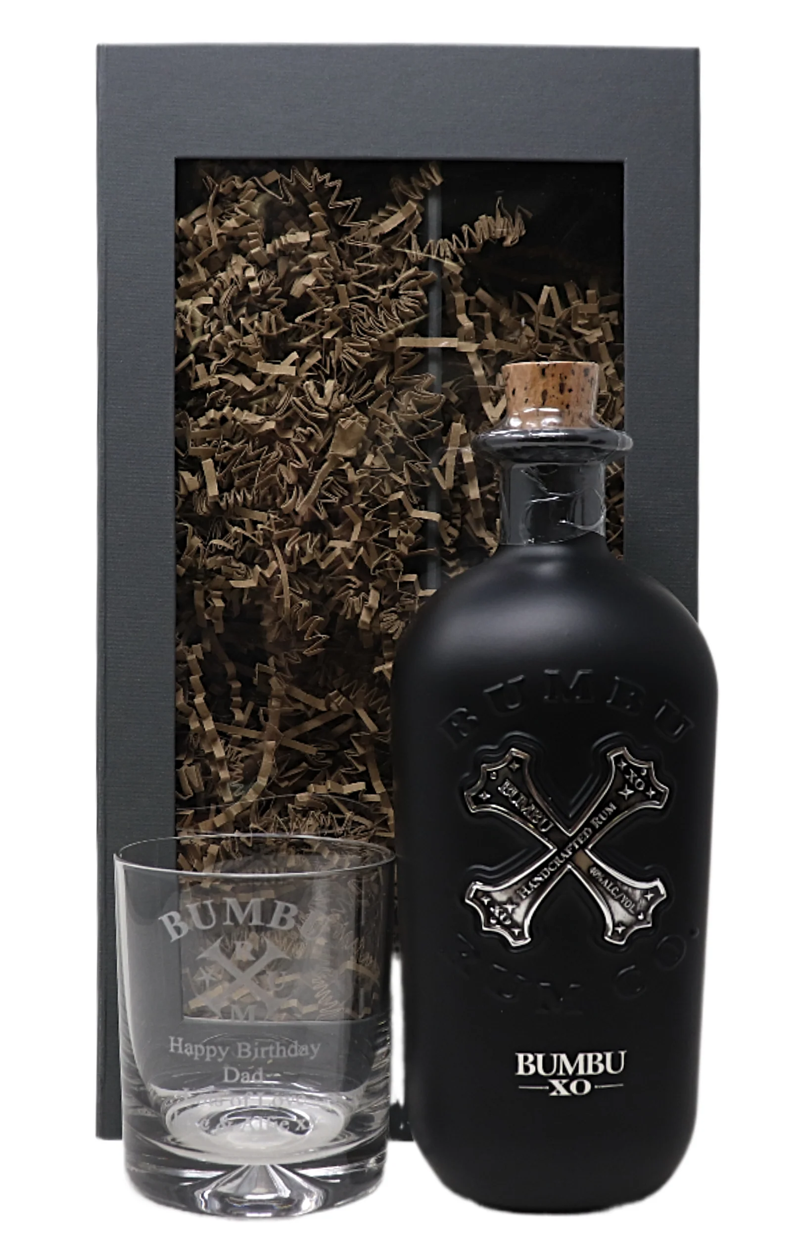 Personalised Glass Tumbler & 70cl Bumbu - Bumbu Rum Design - Image 5