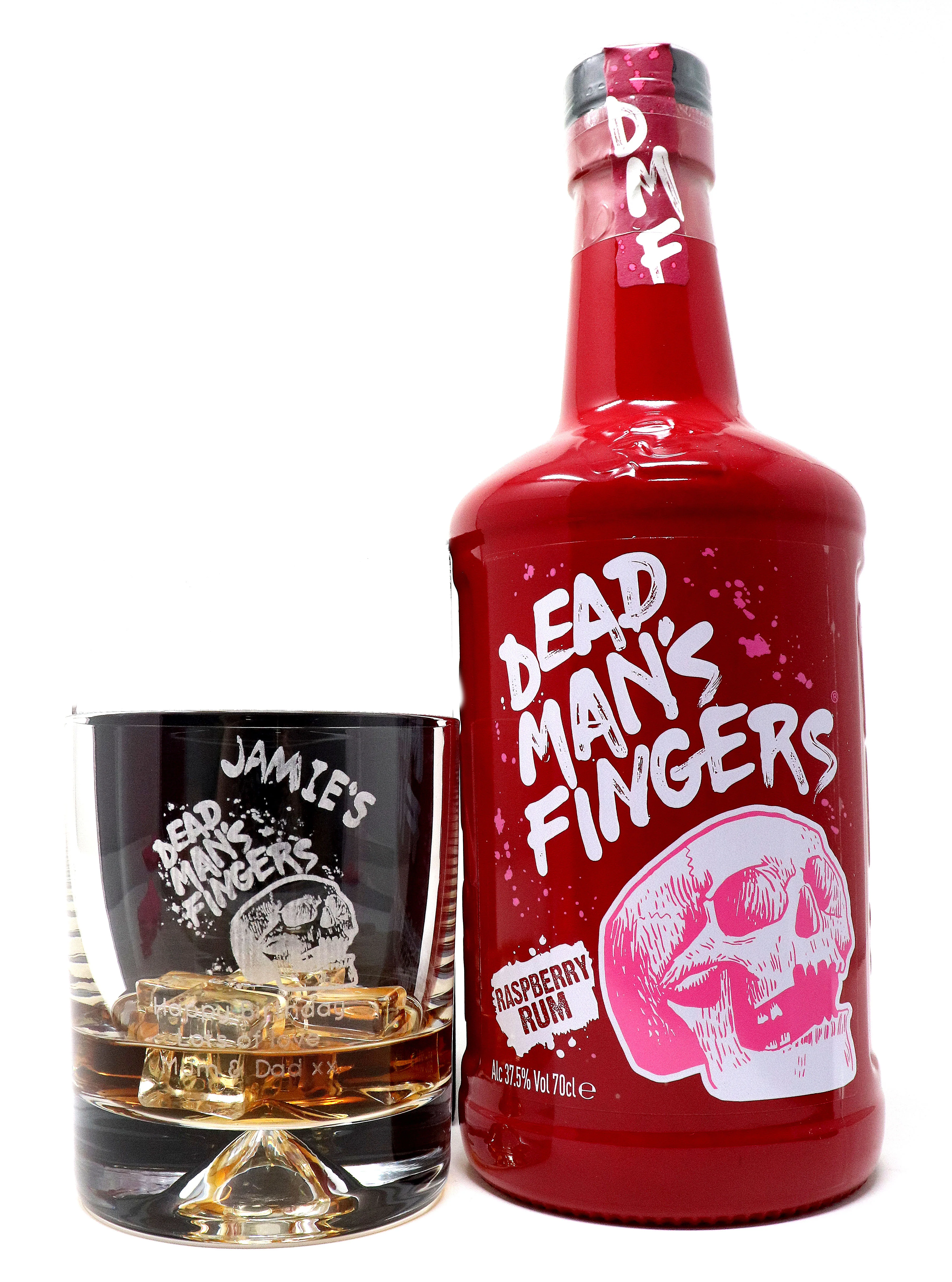 Personalised Glass Tumbler & 70cl Rum - Dead Man's Fingers Design - Image 14