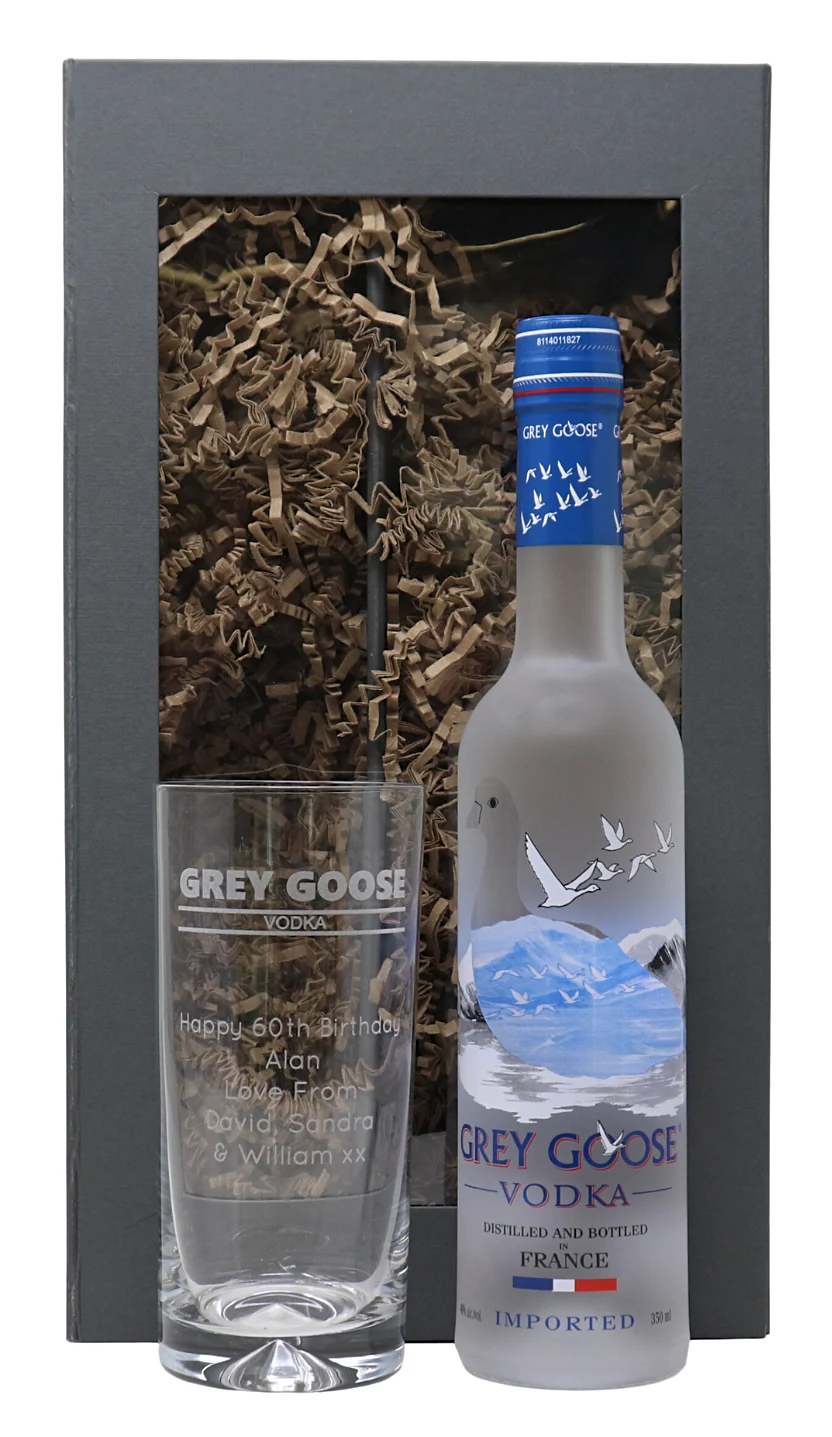 Personalised Highball Glass & 35cl Grey Goose - Grey Goose Vodka Banner Design - Image 2