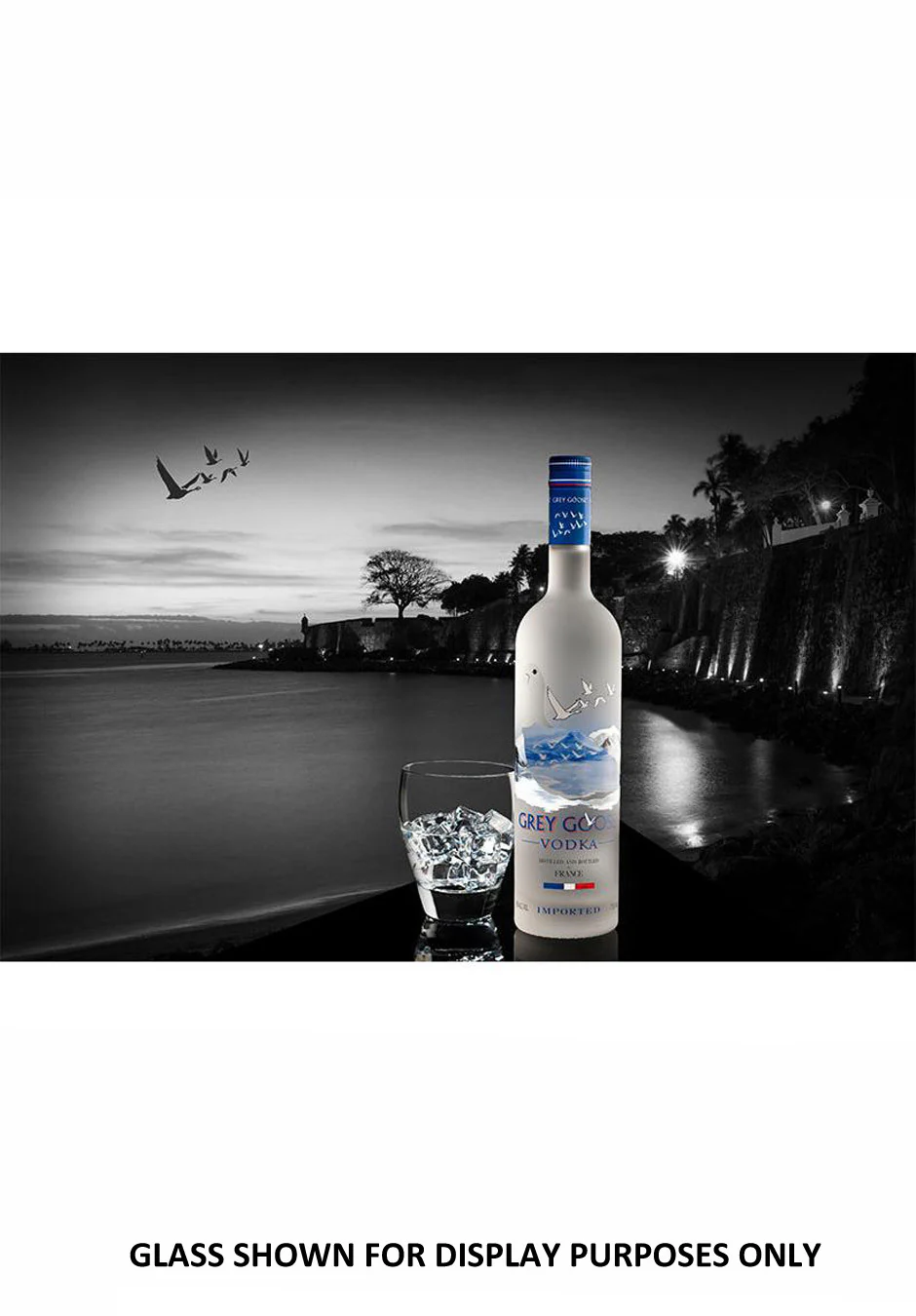 Personalised Glass Tumbler & Bottle of Vodka - Grey Goose Banner Design - Image 6
