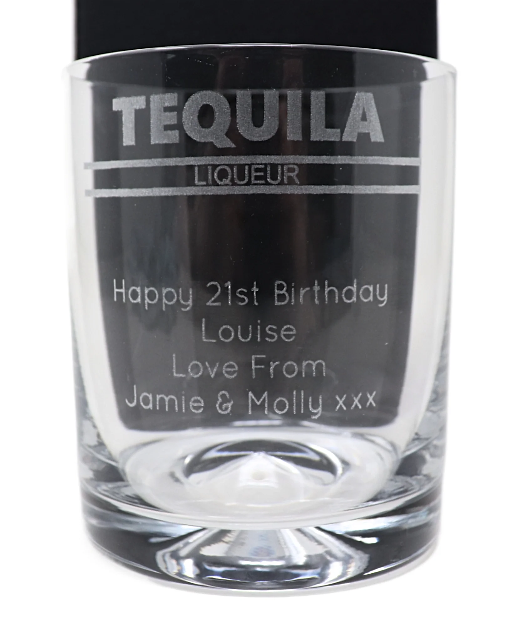 Personalised Glass Tumbler & 70cl Tequila Rose - Banner Design - Image 4