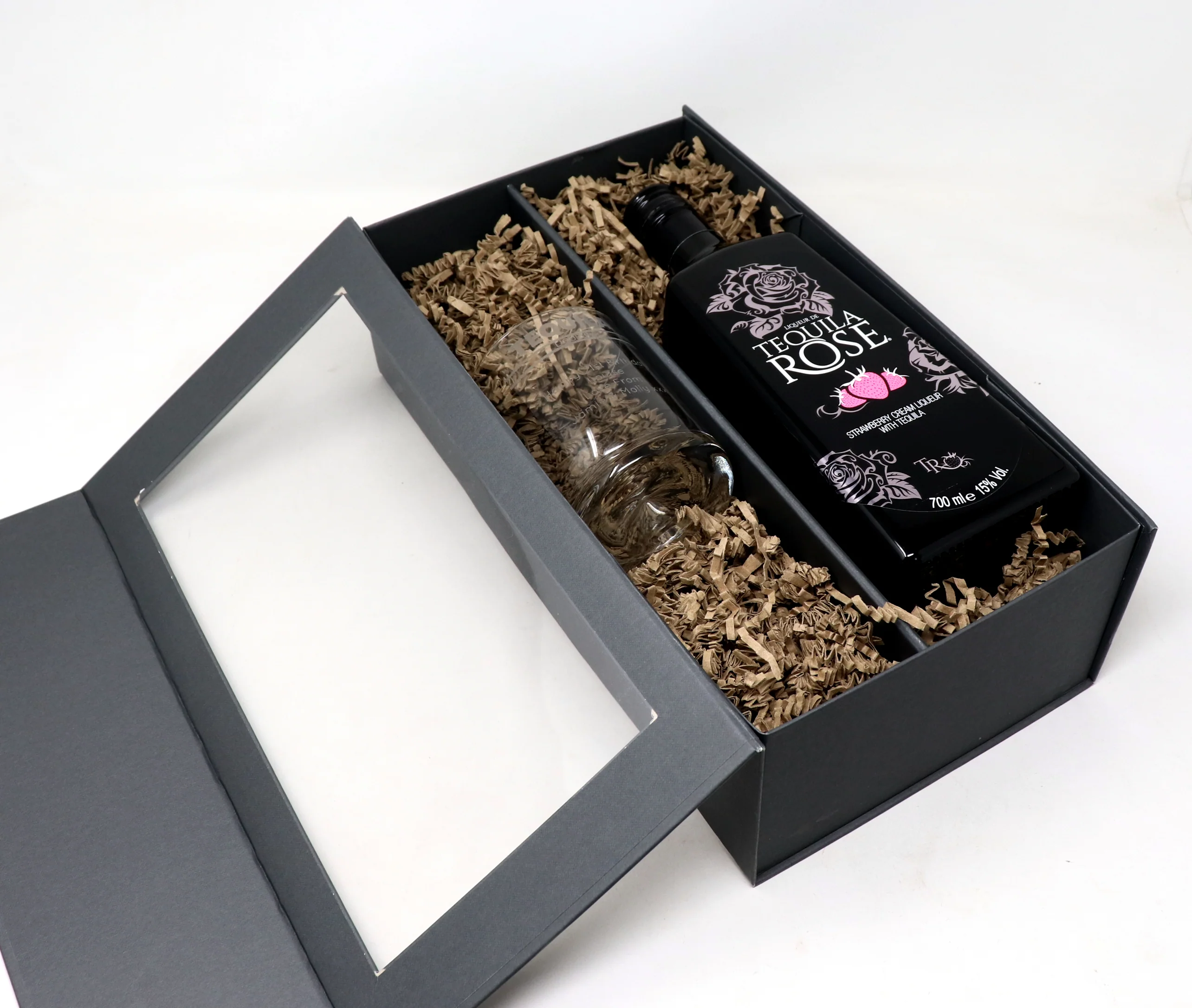 Personalised Glass Tumbler & 70cl Tequila Rose - Banner Design - Image 5