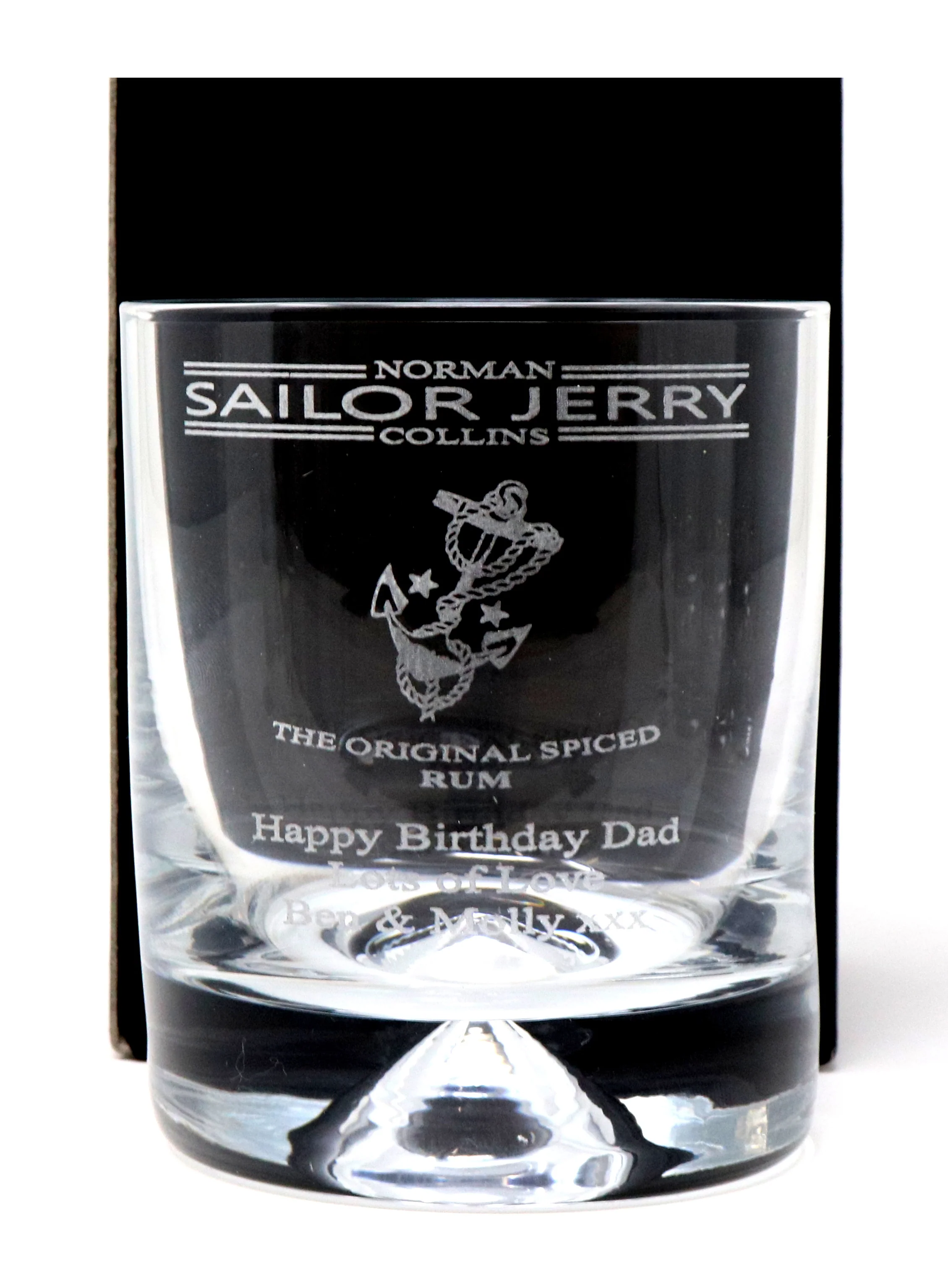 Personalised Dimple Glass Tumbler & 75cl Sailor Jerry Spiced Rum Savage Apple - Sailor Jerry Design - Image 4