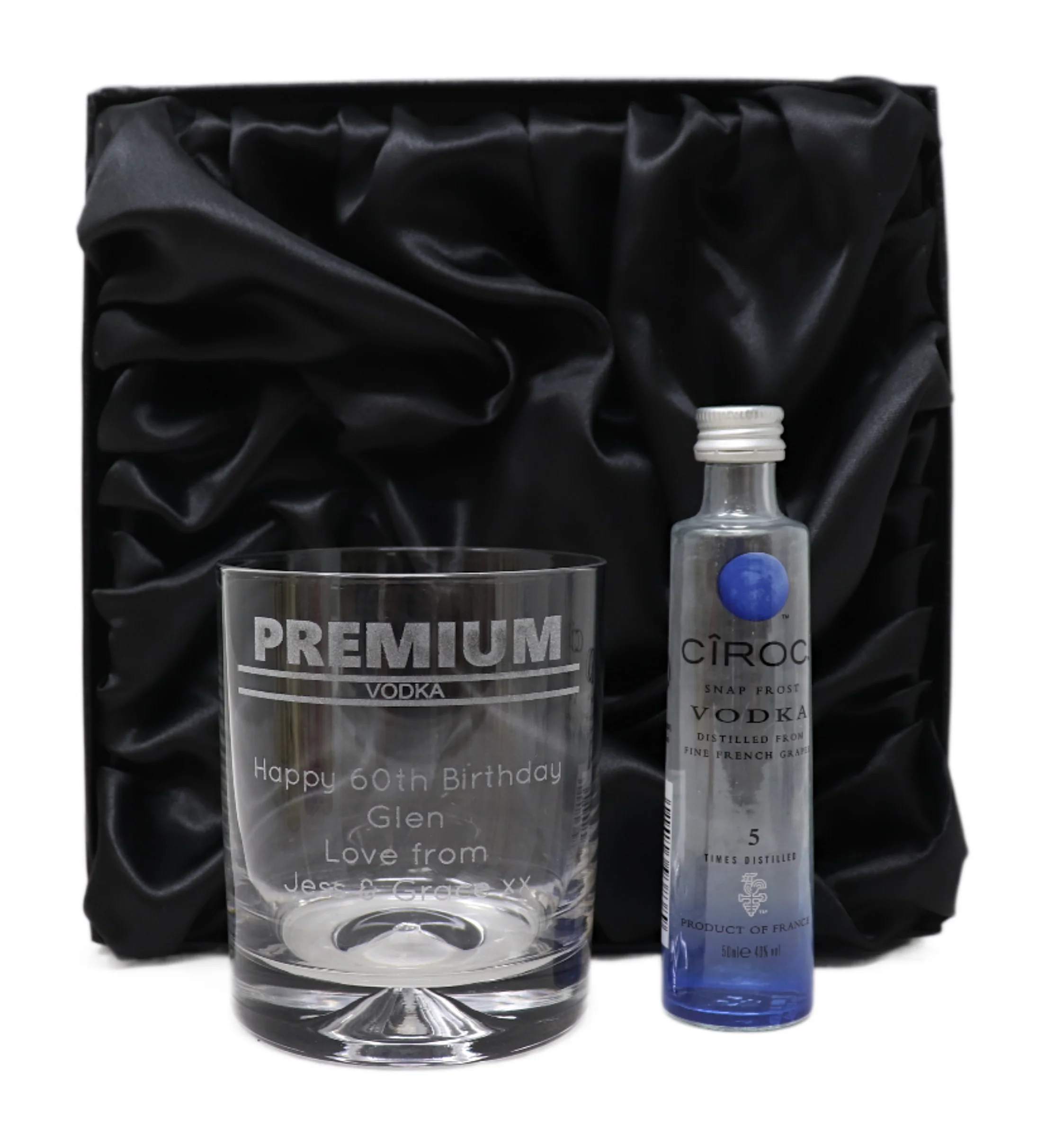 Personalised Glass Tumbler & Miniature - Premium Vodka Banner Design - Image 6