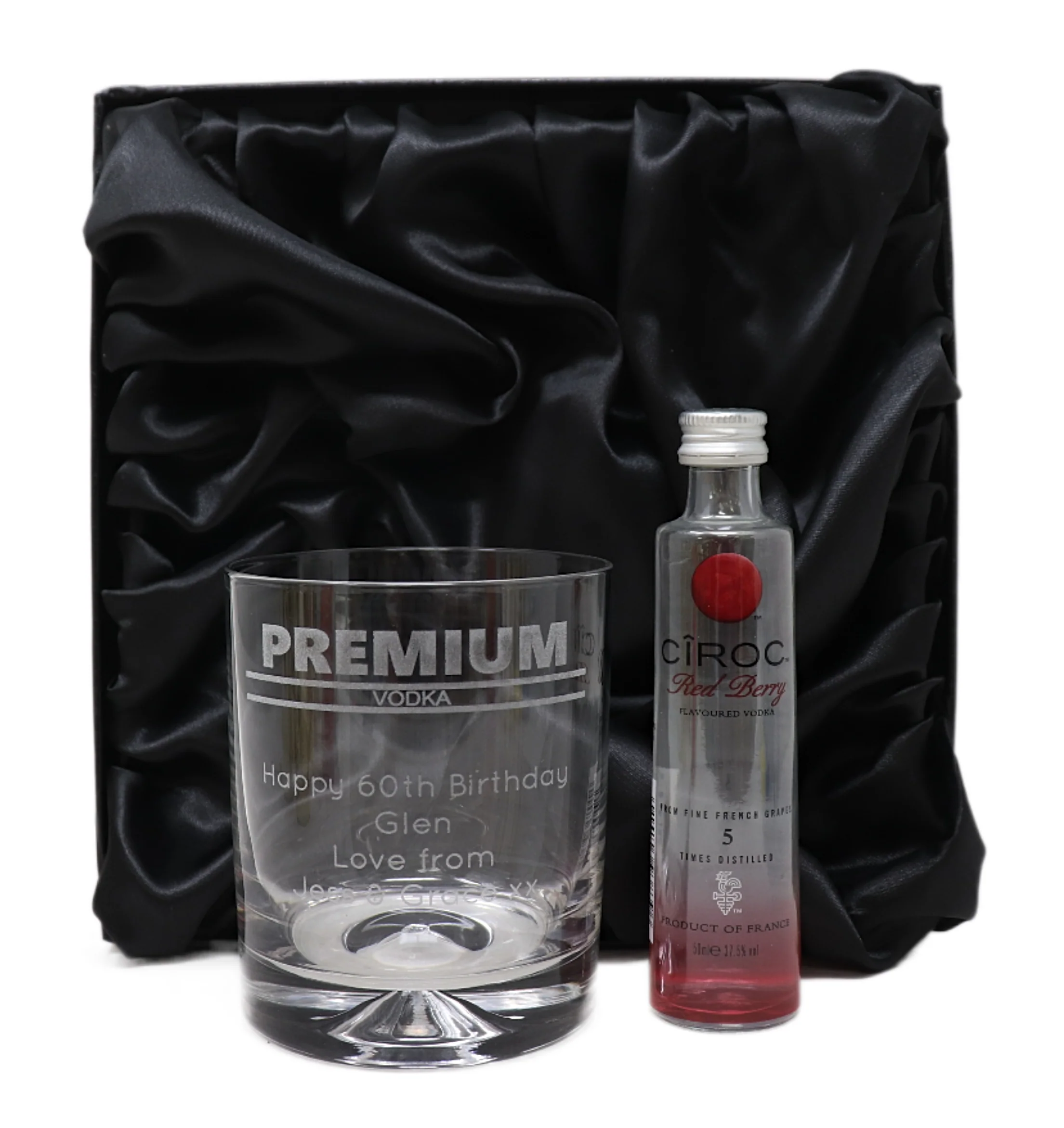 Personalised Glass Tumbler & Miniature - Premium Vodka Banner Design - Image 7