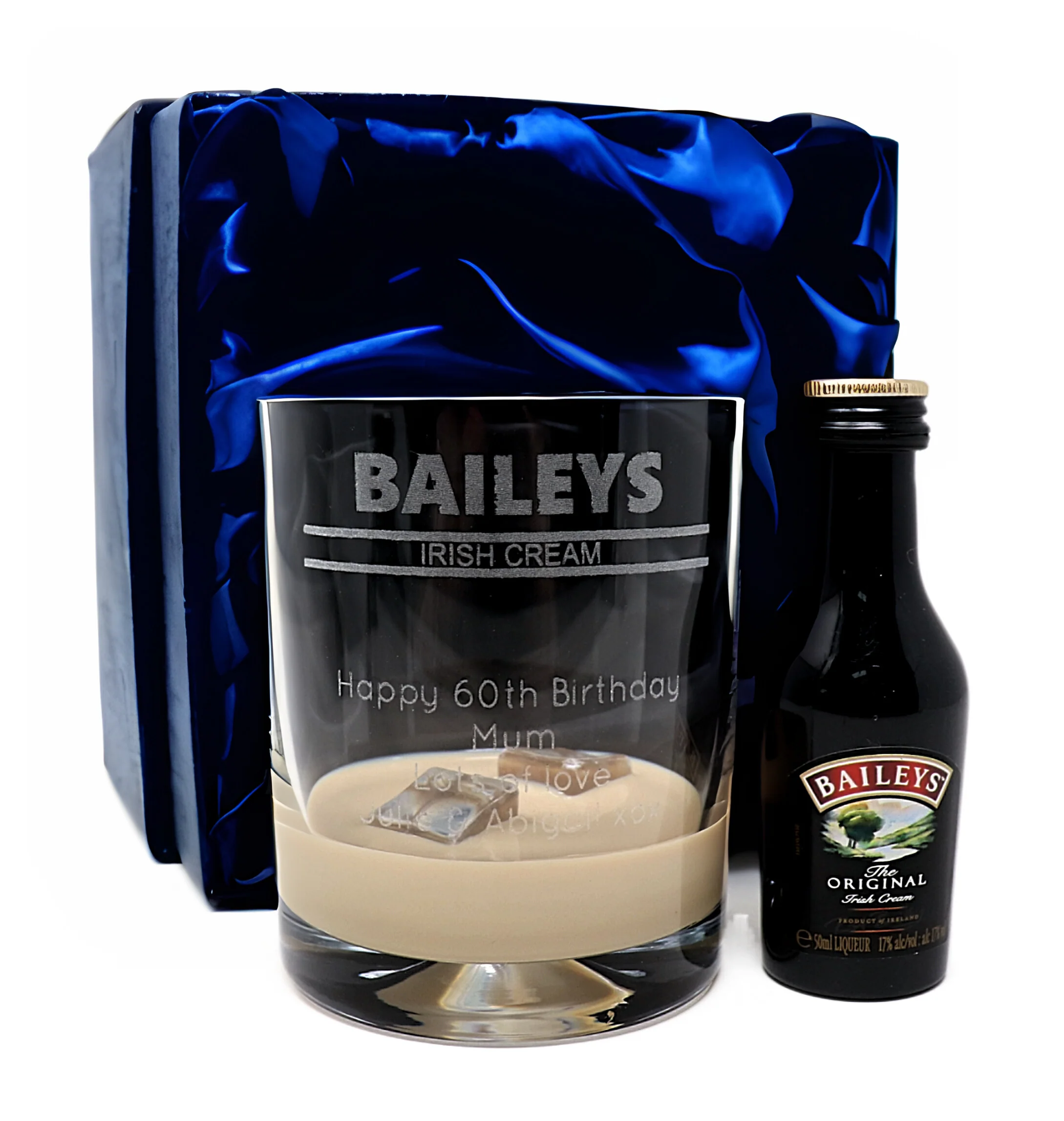 Personalised Glass Tumbler & Miniature - Baileys Banner Design - Image 5