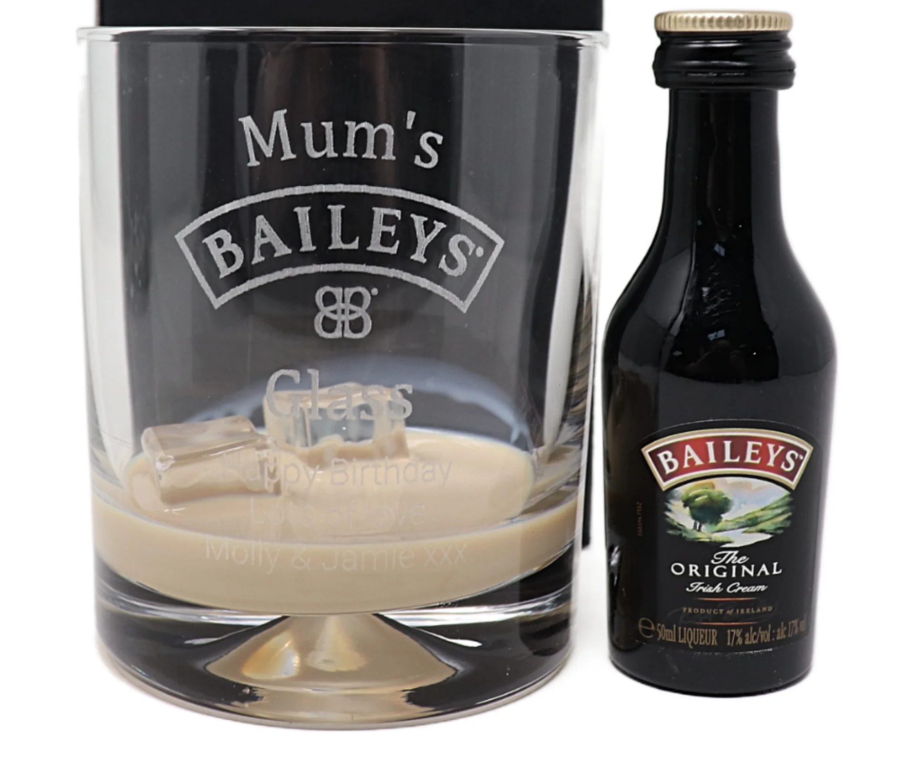Personalised Glass Tumbler & Miniature - Baileys Design - Image 5