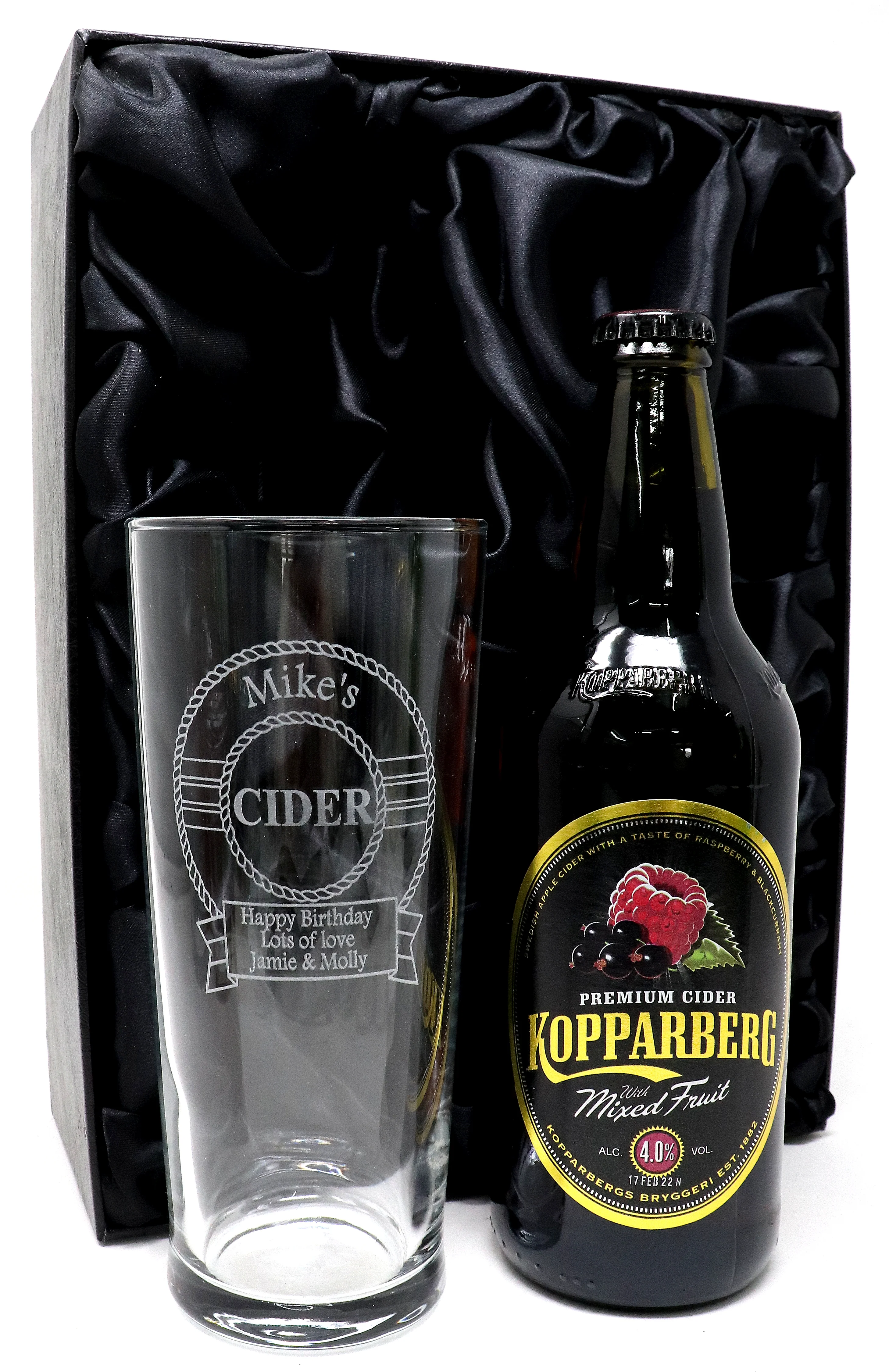 Personalised Pint Glass & Cider Gift Set - Cider Design - Image 11