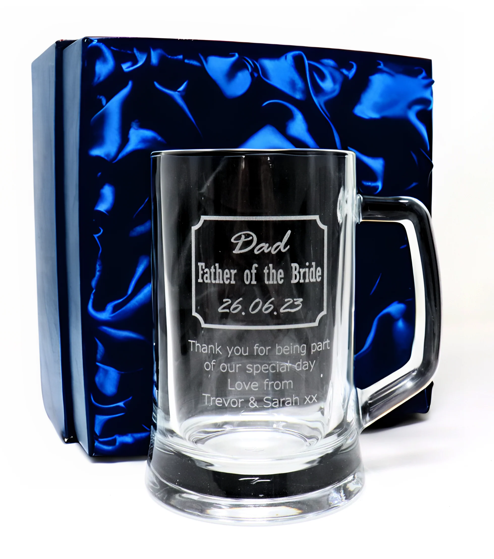 Personalised Pint Glass Tankard - Best Man/Father of the Bride Wedding Design - Image 3