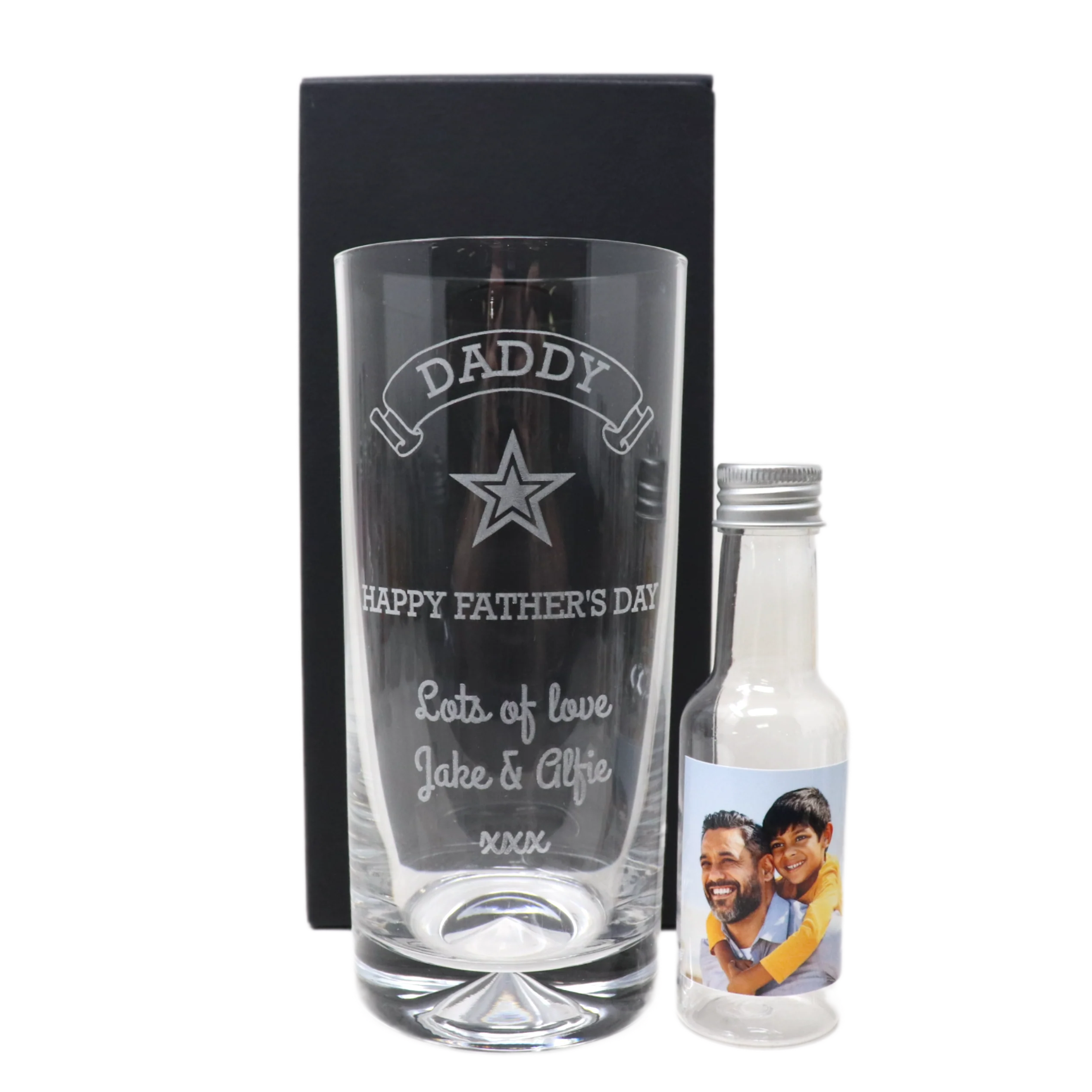 Personalised Highball Glass & Photo Design Mini Alcohol Bottle - Fathers Day Design - Image 4