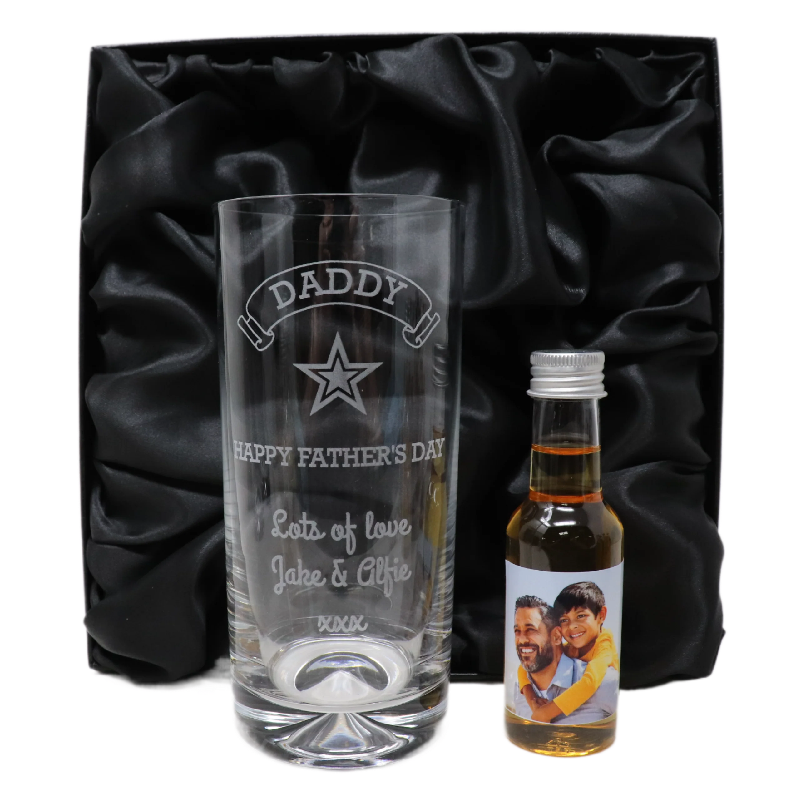 Personalised Highball Glass & Photo Design Mini Alcohol Bottle - Fathers Day Design - Image 5