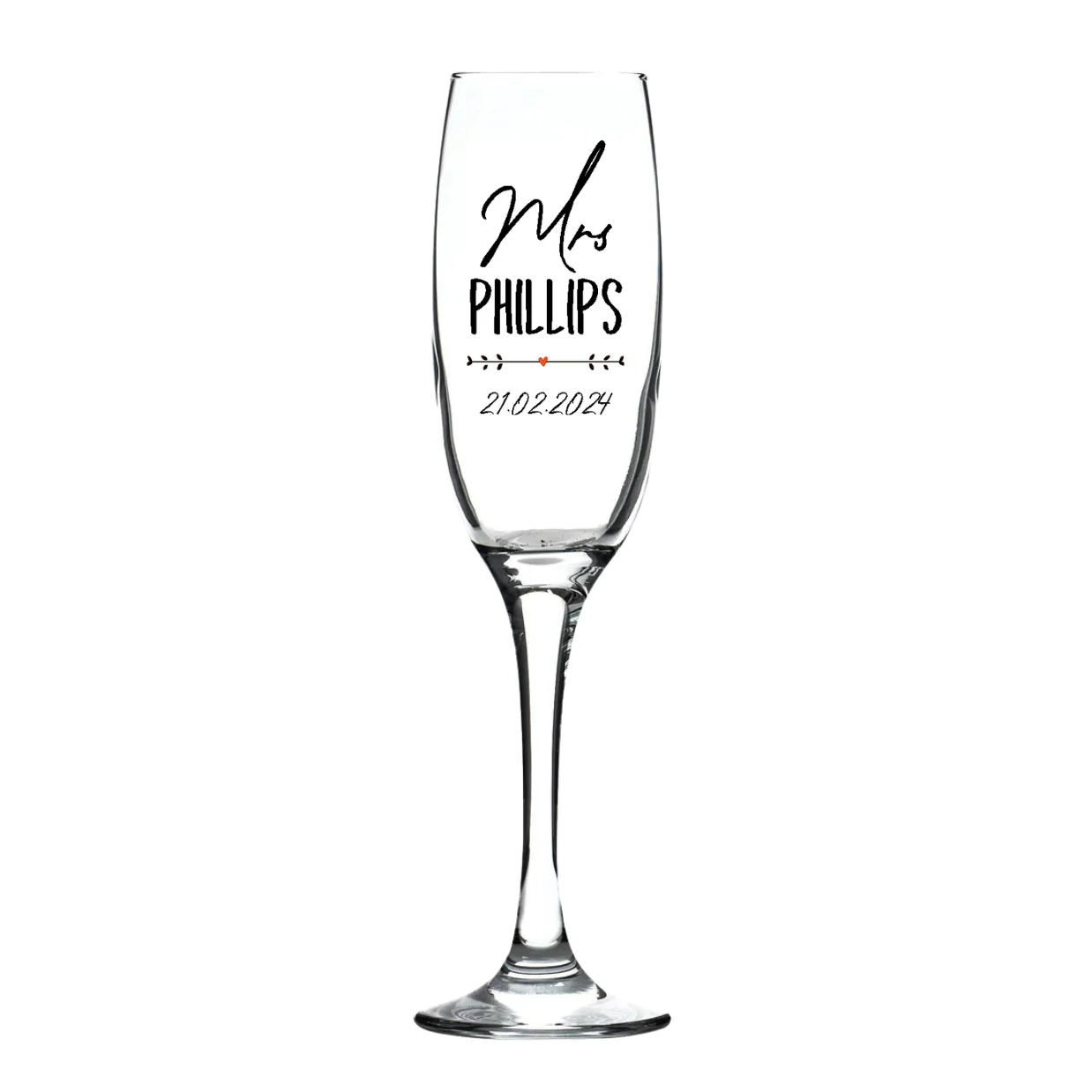 Personalised Fusion Champagne Flute - Mr/Mrs Wedding/Anniversary Design - Image 2