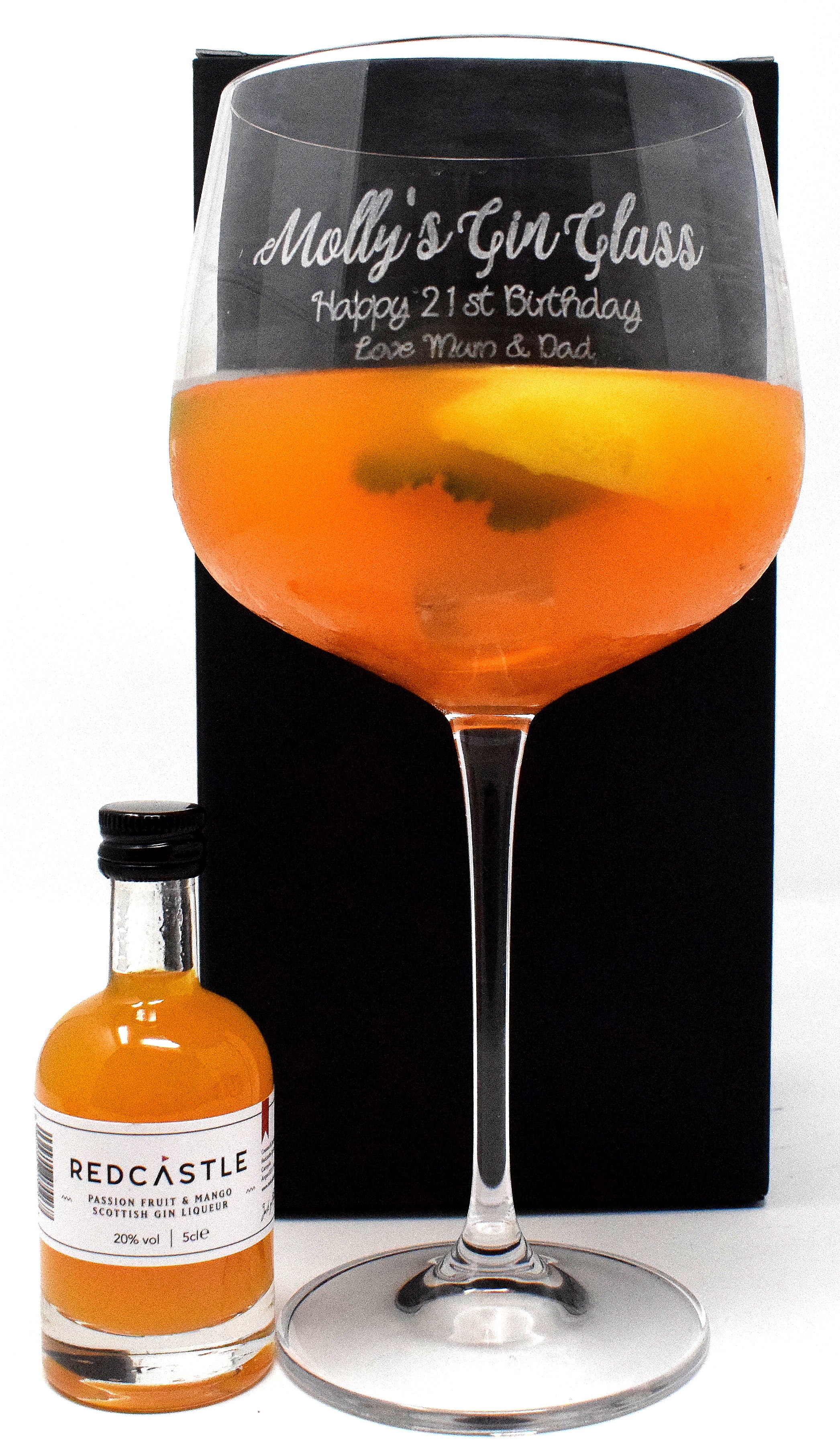Personalised Gin Balloon Cocktail Glass & Miniature Bottle of Gin - Gin Design - Image 3