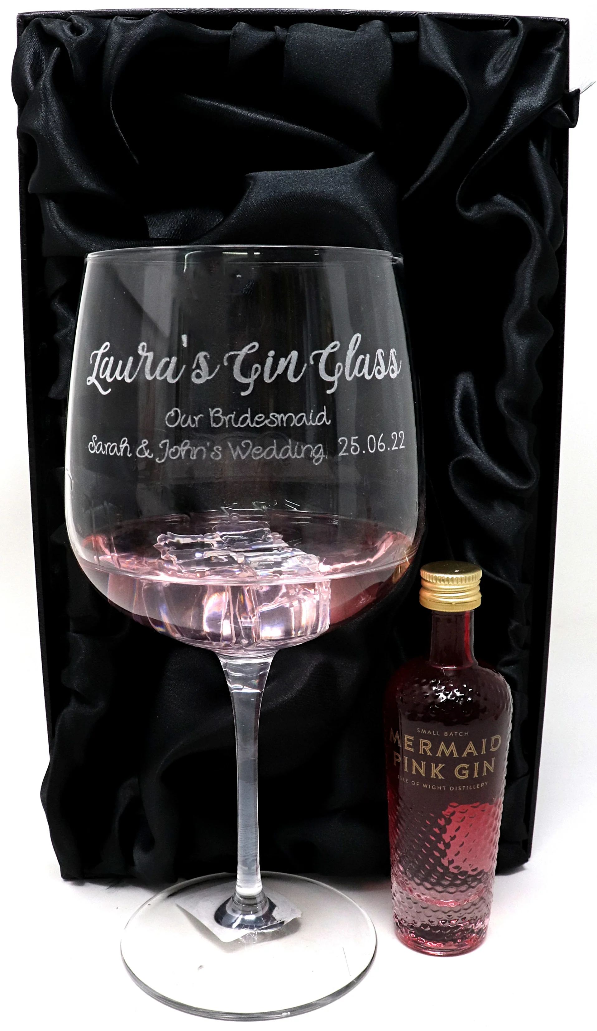 Personalised Gin Balloon Cocktail Glass & Miniature Bottle of Gin - Gin Design - Image 4