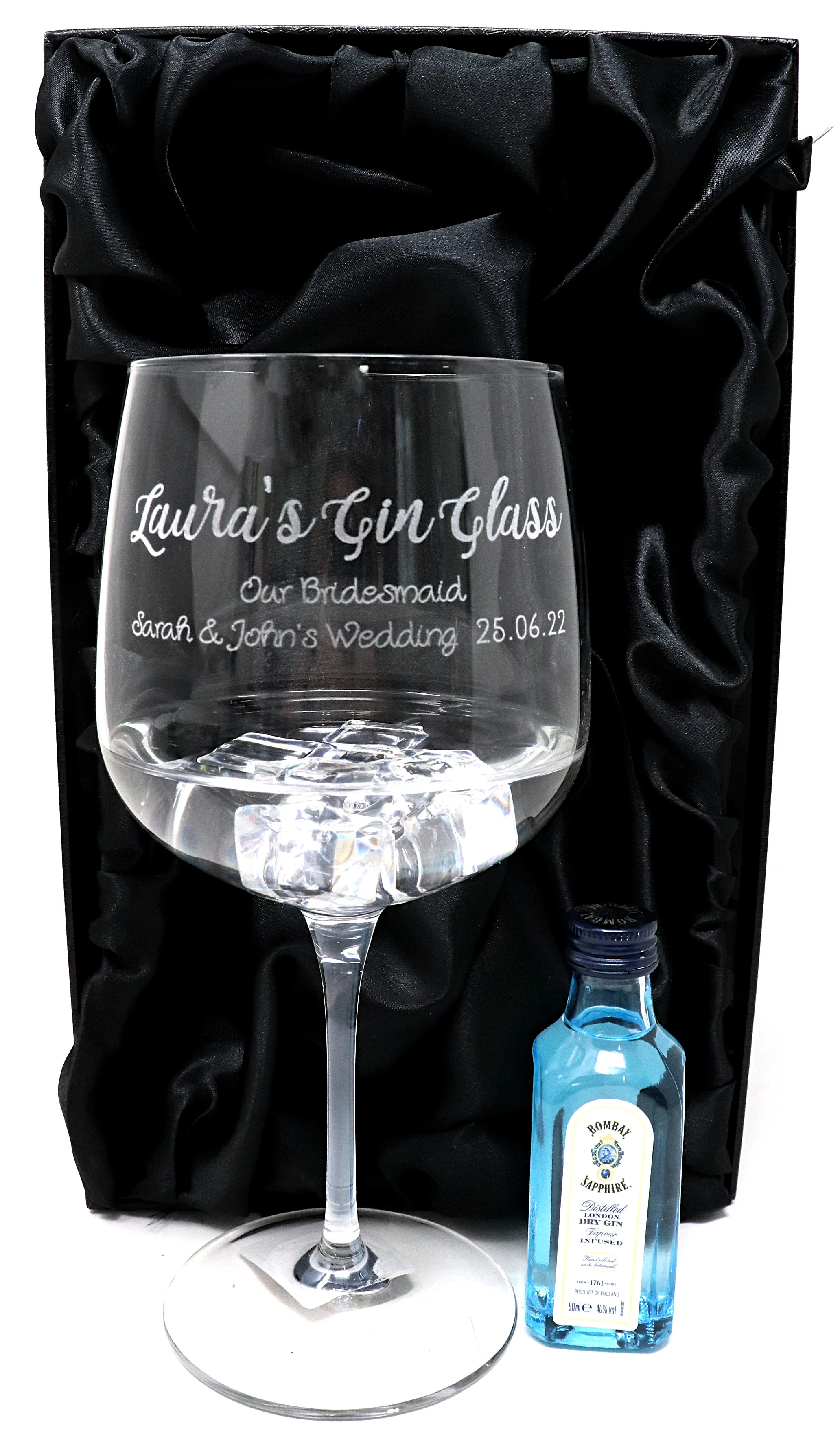 Personalised Gin Balloon Cocktail Glass & Miniature Bottle of Gin - Gin Design - Image 5