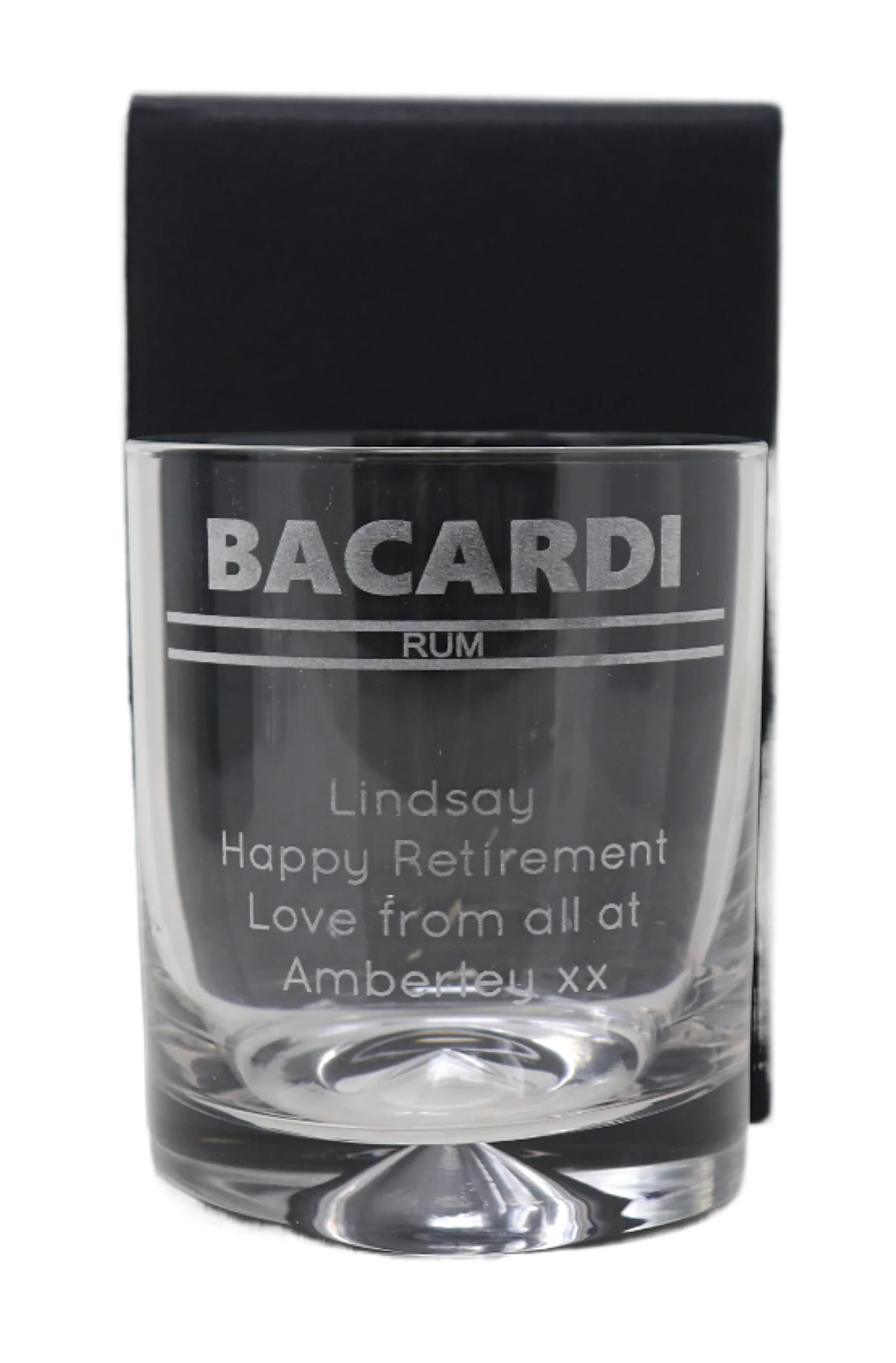 Personalised Glass Tumbler - Bacardi Banner Design - Image 2