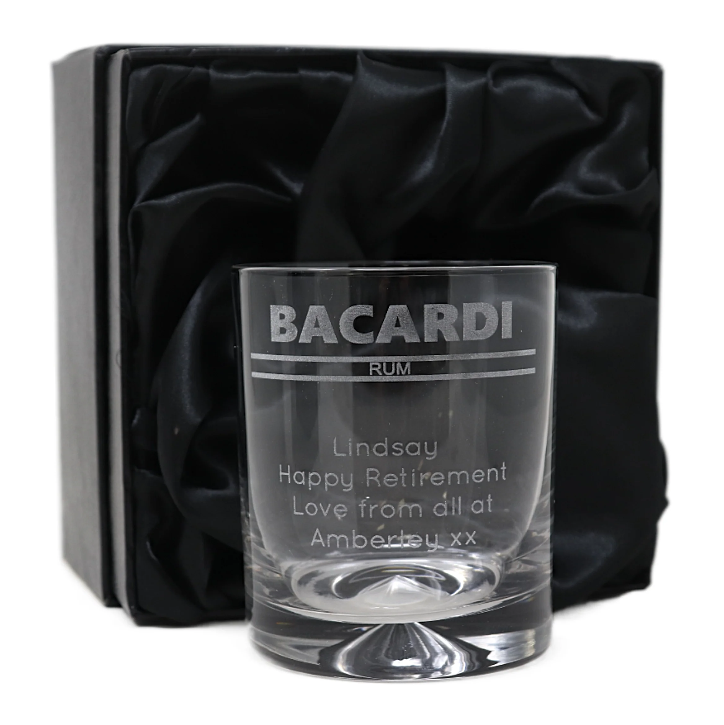 Personalised Glass Tumbler - Bacardi Banner Design - Image 3