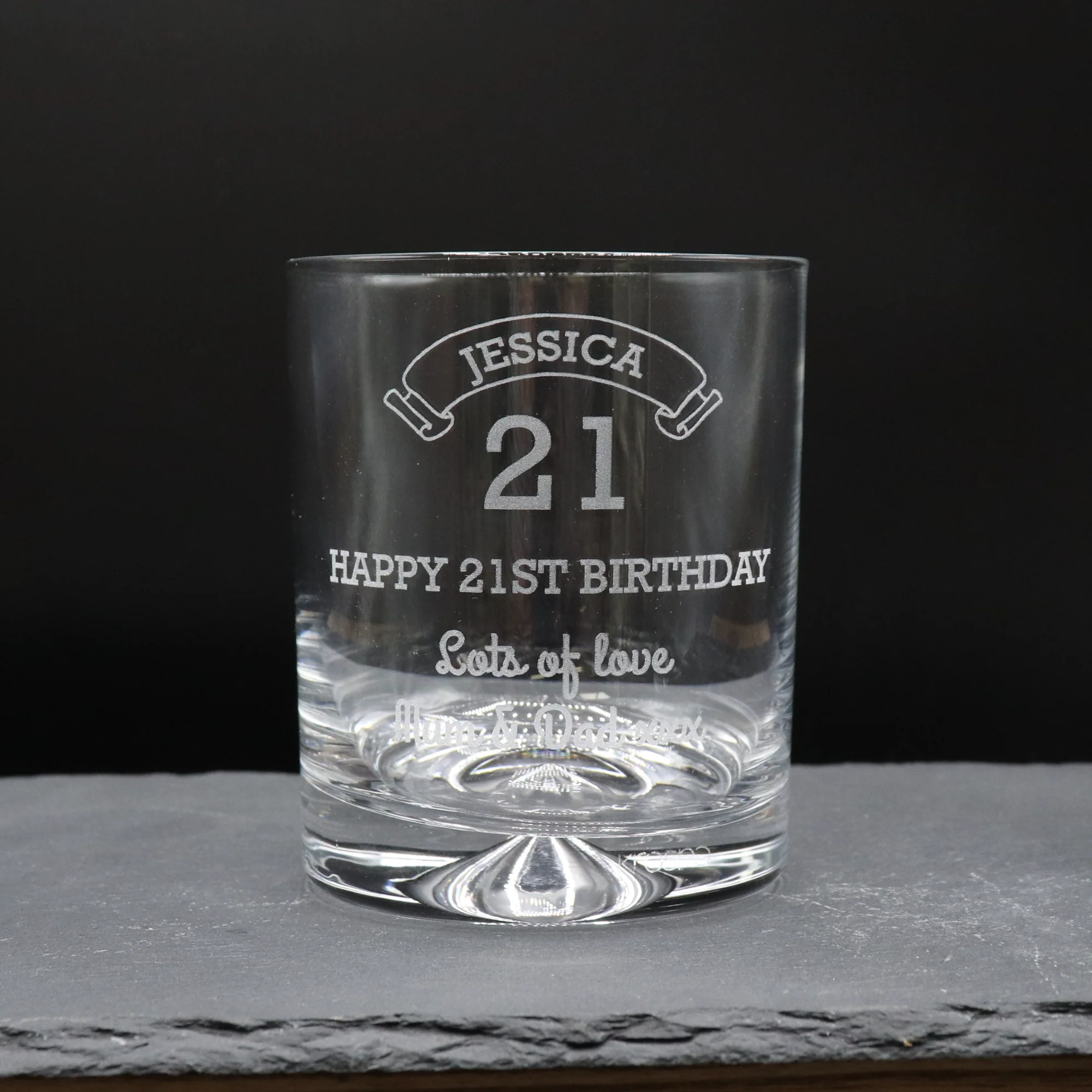 Personalised Birthday Age Glass Tumbler