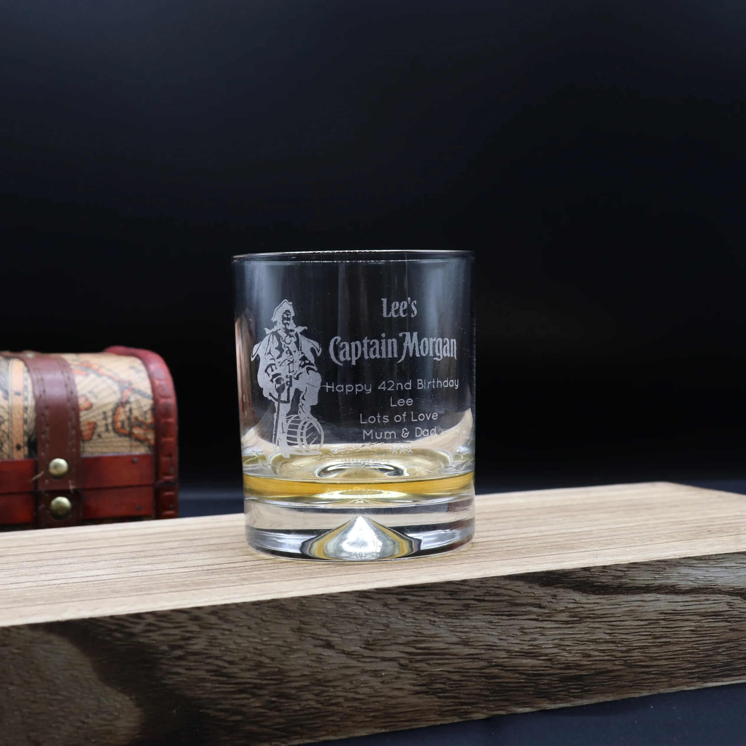 Personalised Captain Morgan Pirate Rum Glass Tumbler