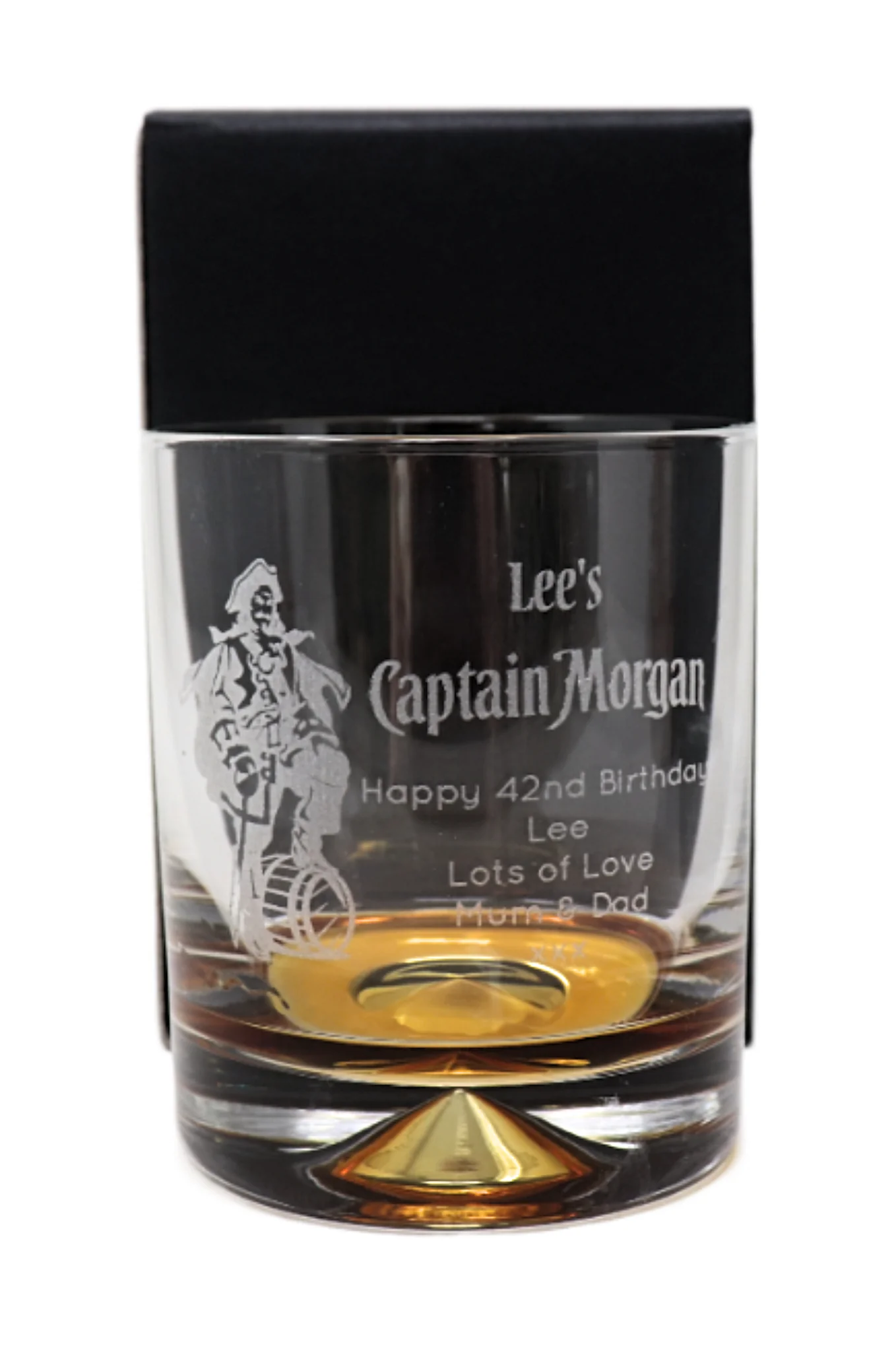 Personalised Captain Morgan Pirate Rum Glass Tumbler - Image 2