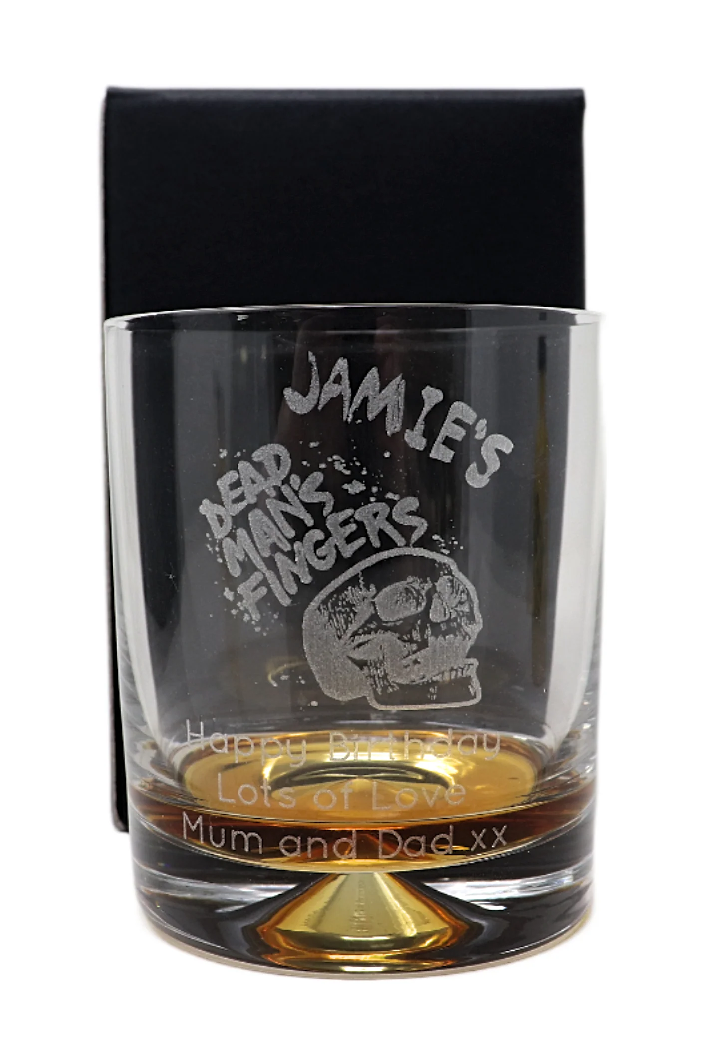 Personalised Engraved Dead Man's Fingers Rum Glass Tumbler - Image 2