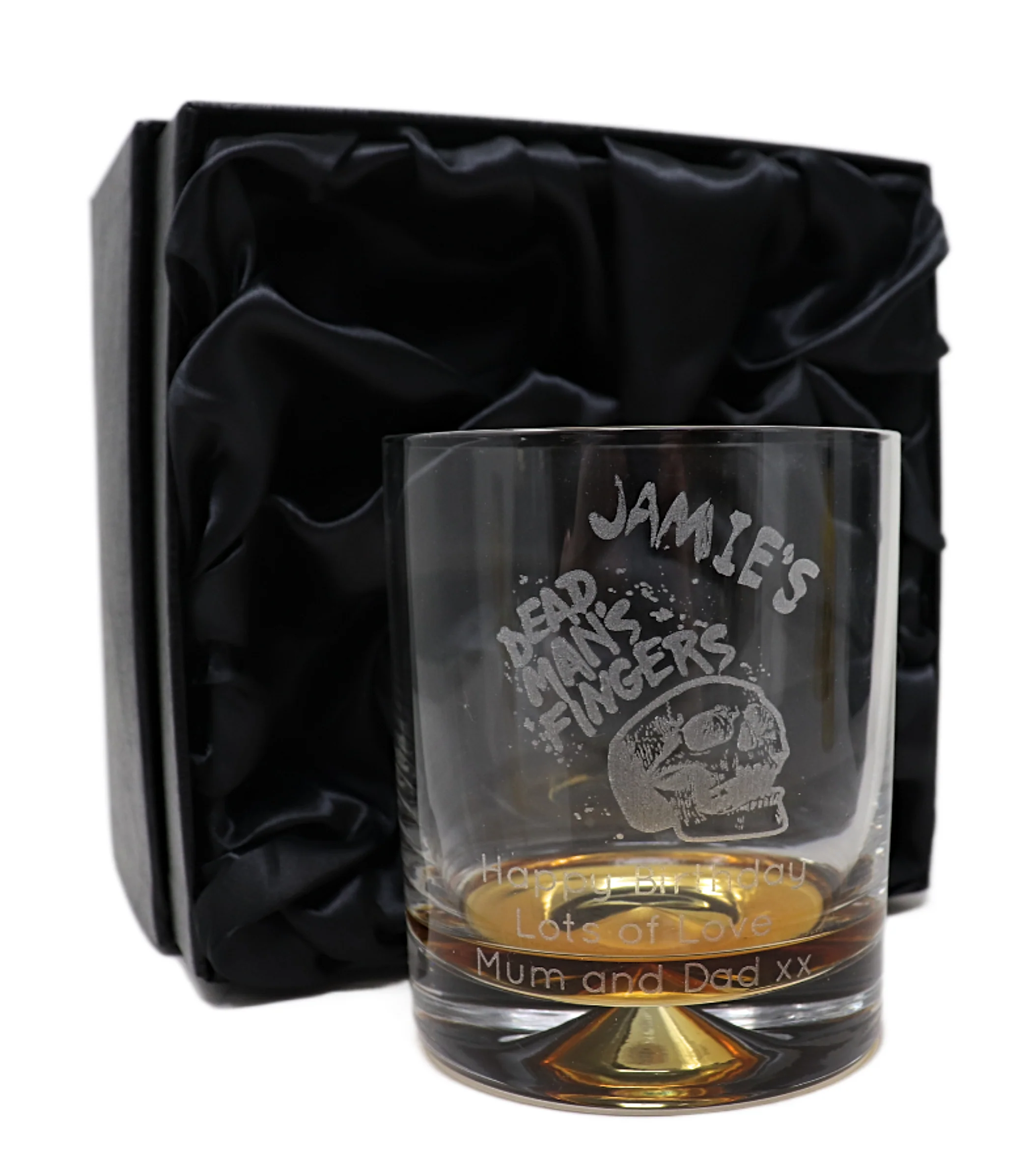 Personalised Engraved Dead Man's Fingers Rum Glass Tumbler - Image 3