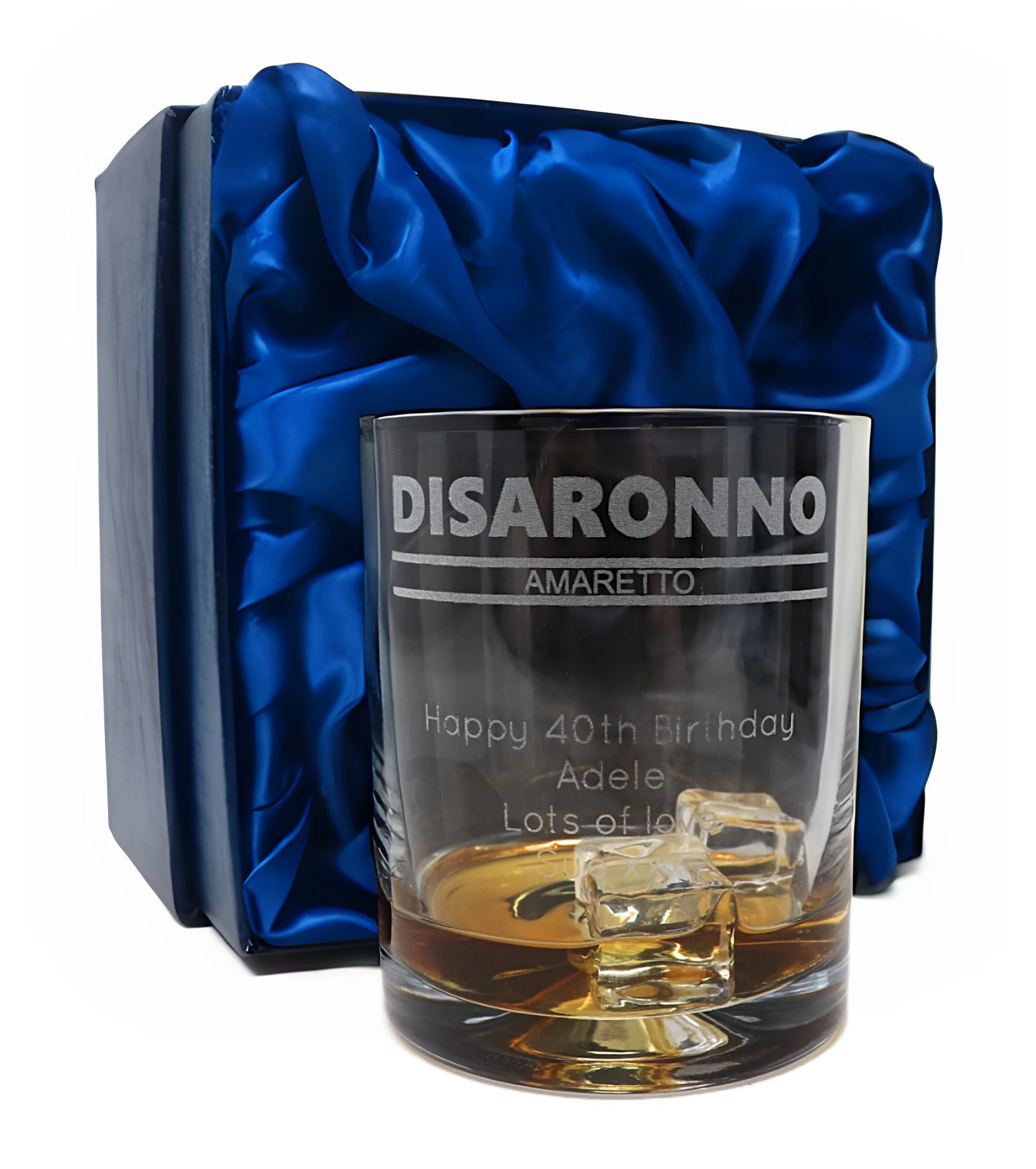 Personalised Glass Tumbler - Disaronno Banner Design - Image 4