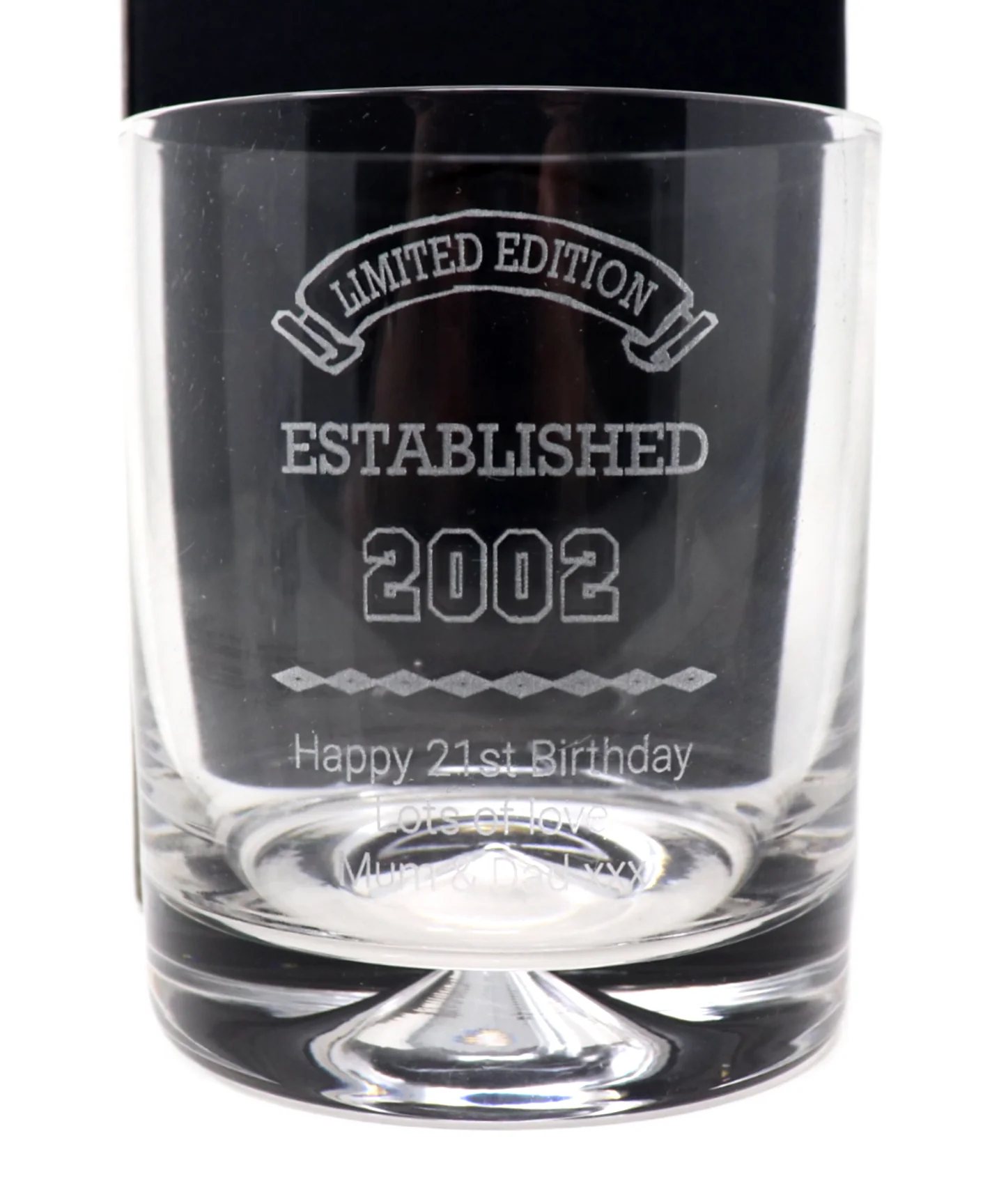 Personalised Glass Tumbler - Established Birthday Design - Image 3