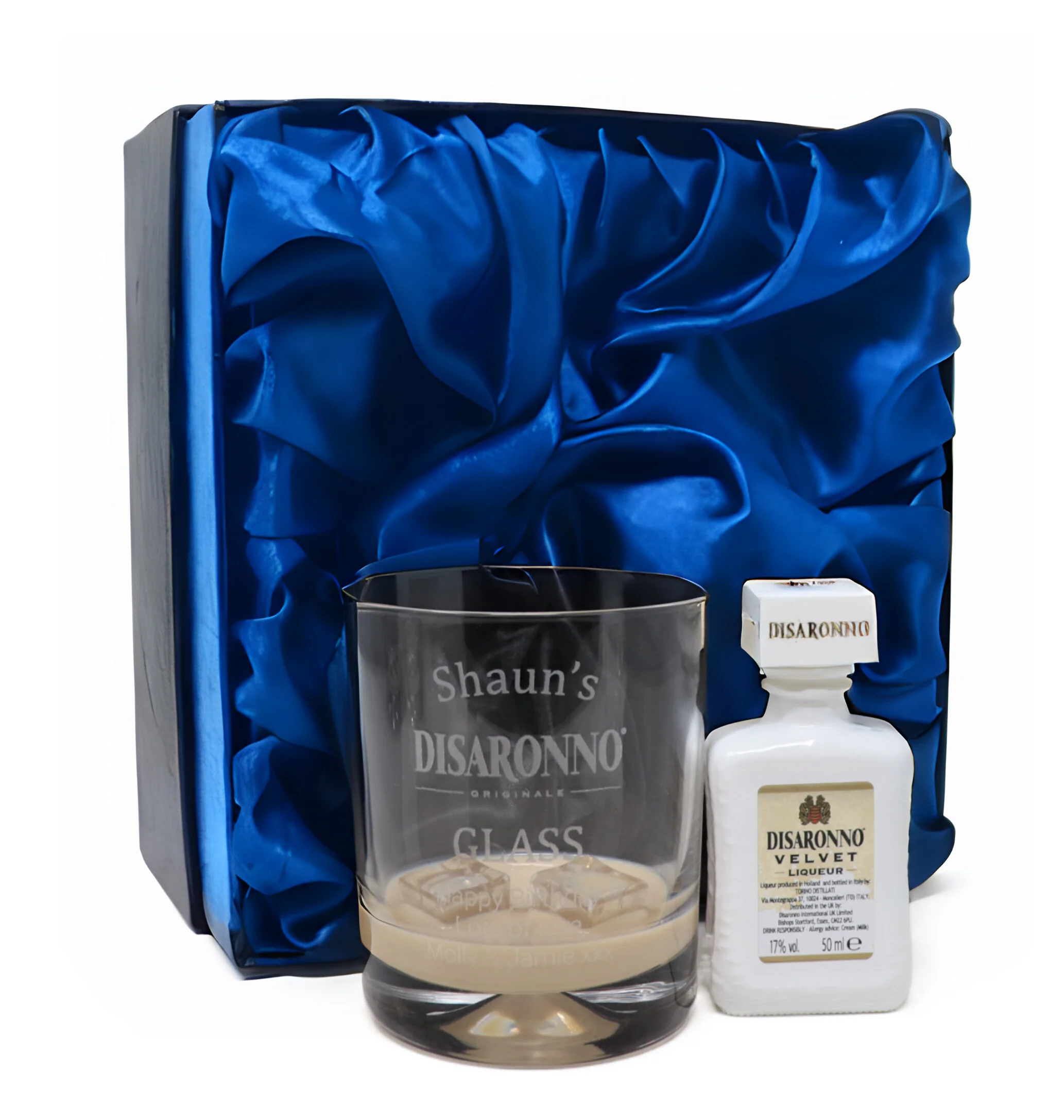 Personalised Glass Tumbler & Miniature - Disaronno Design - Image 7