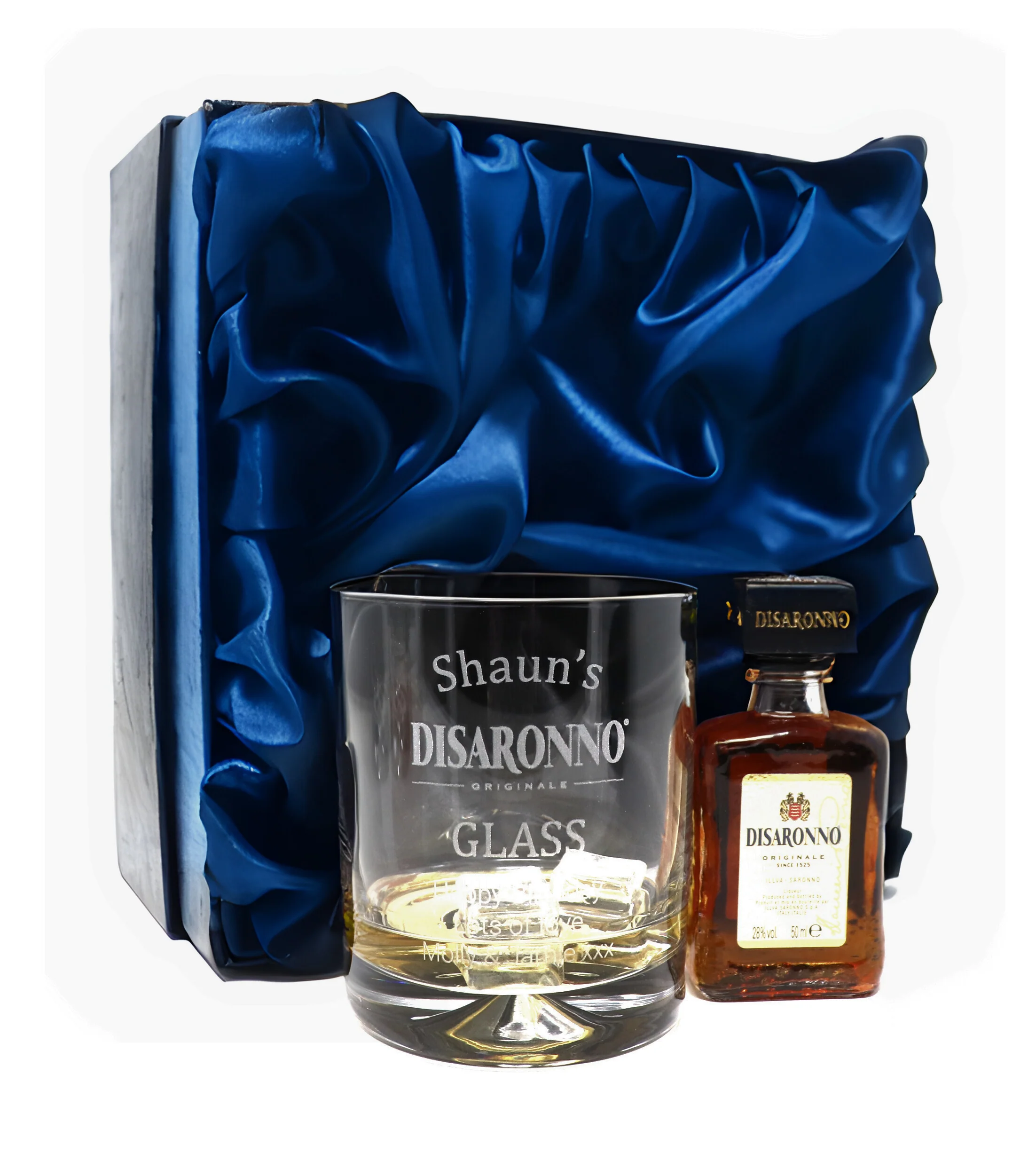 Personalised Glass Tumbler & Miniature - Disaronno Design - Image 8