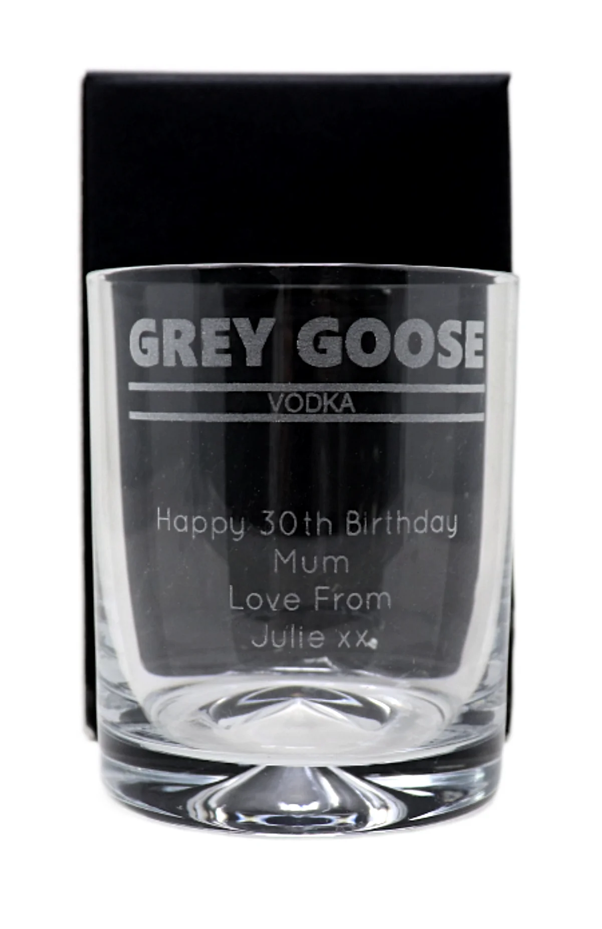 Personalised Glass Tumbler - Grey Goose Banner Design - Image 2