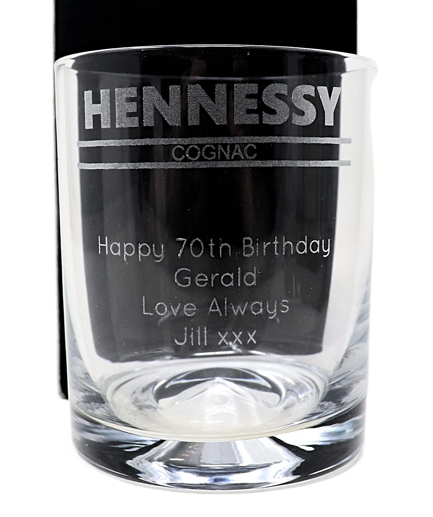 Personalised Glass Tumbler - Hennessy Cognac Banner Design - Image 2