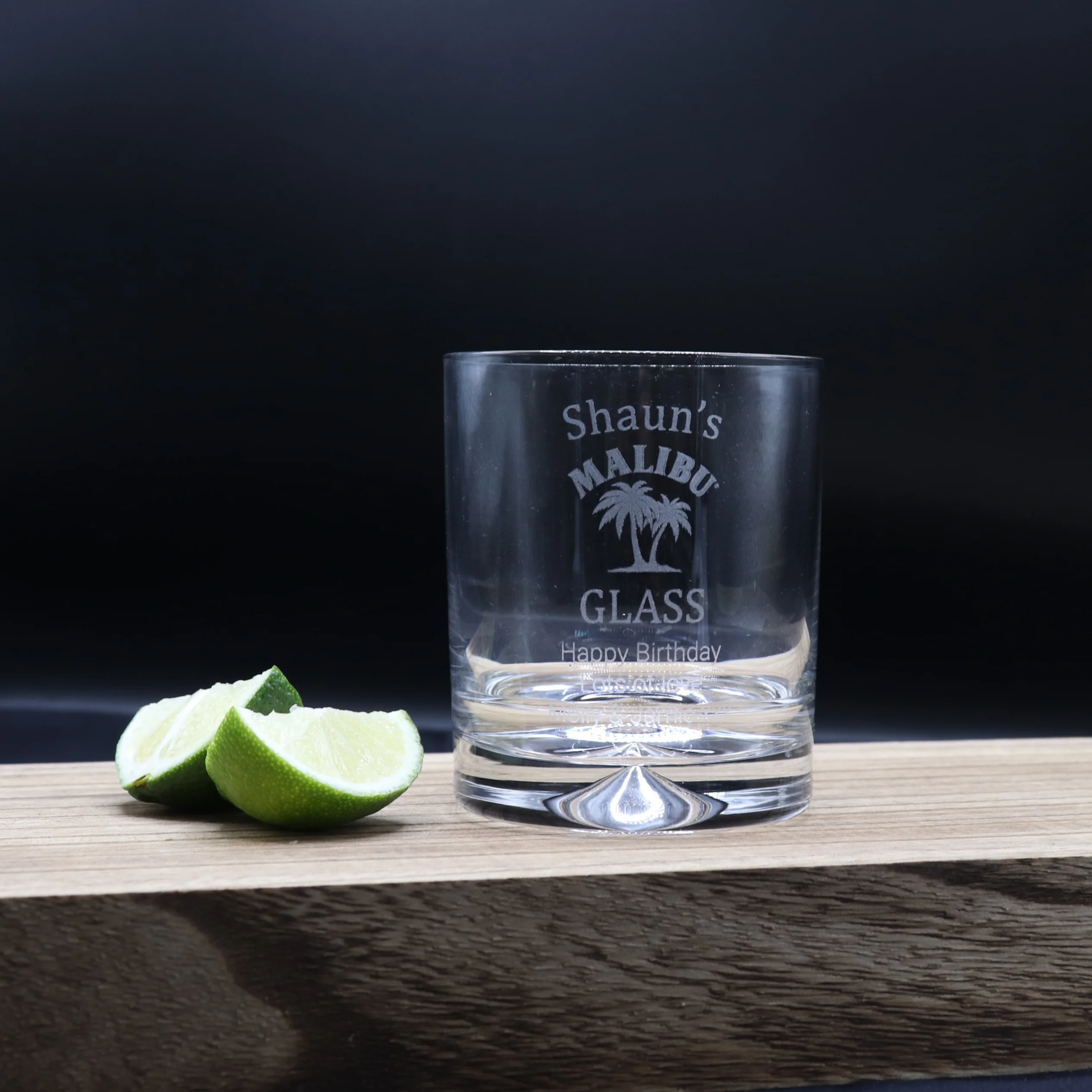Personalised Glass Tumbler - Malibu Design
