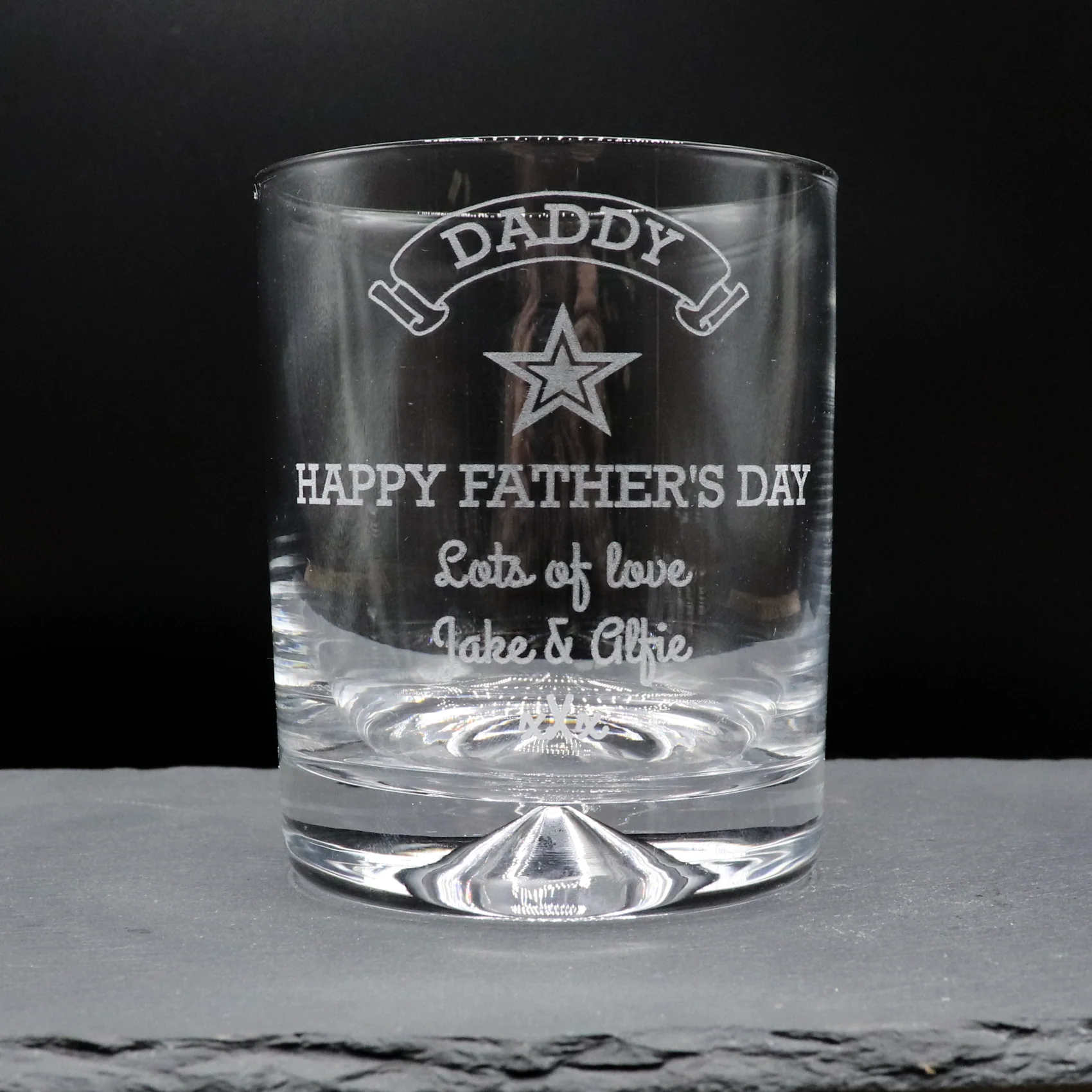 Personalised Glass Tumbler & Photo Design Mini Alcohol Bottle - Fathers Day Design - Image 3