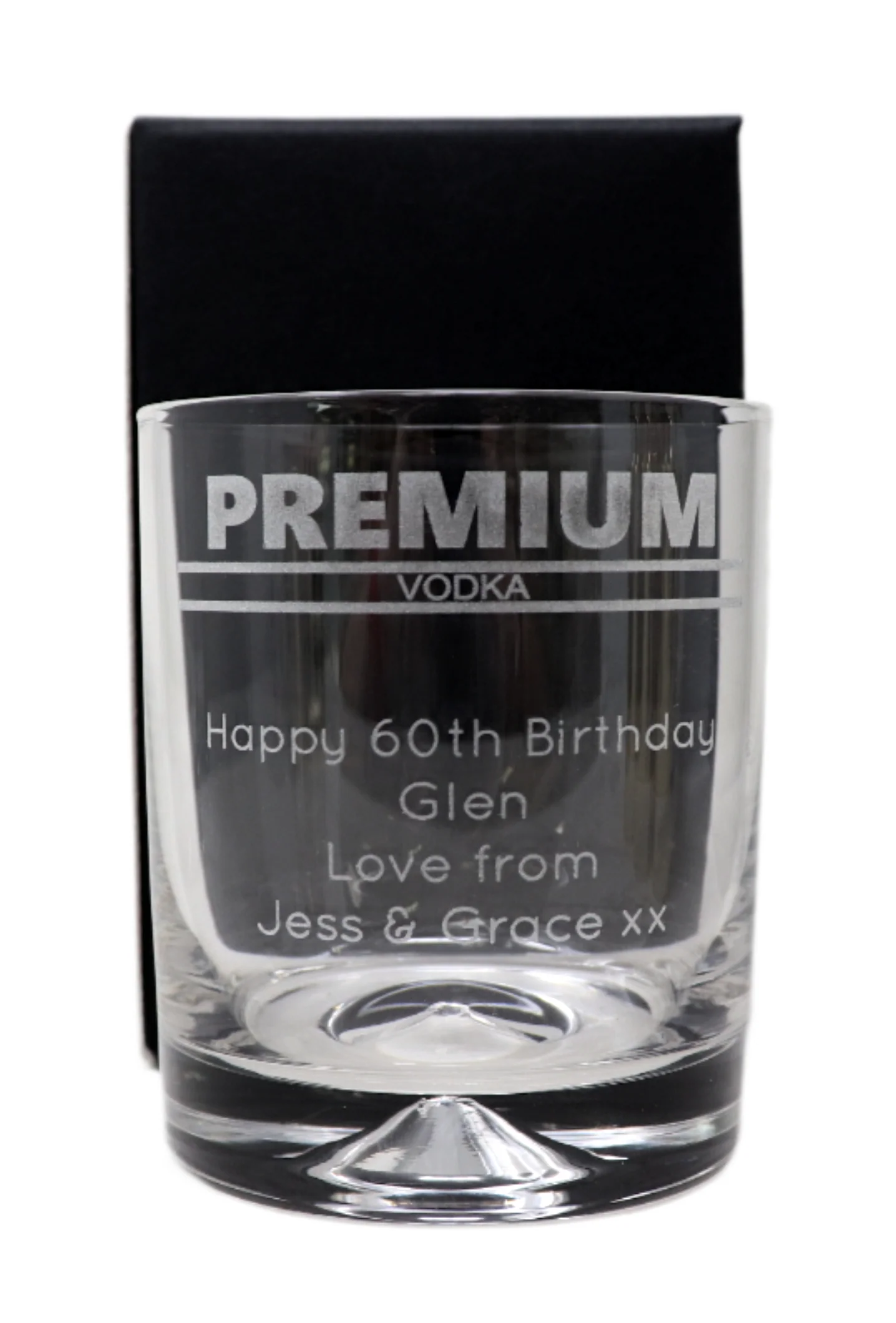 Personalised Glass Tumbler - Premium Vodka Banner Design - Image 2