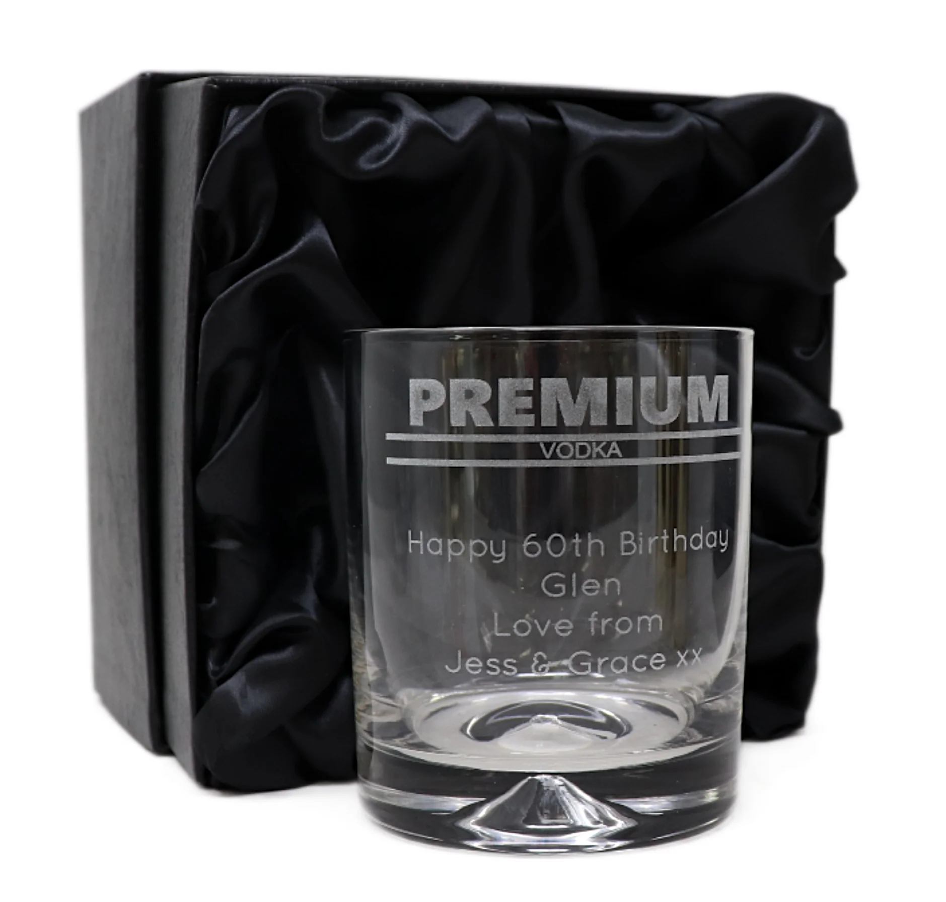 Personalised Glass Tumbler - Premium Vodka Banner Design - Image 3