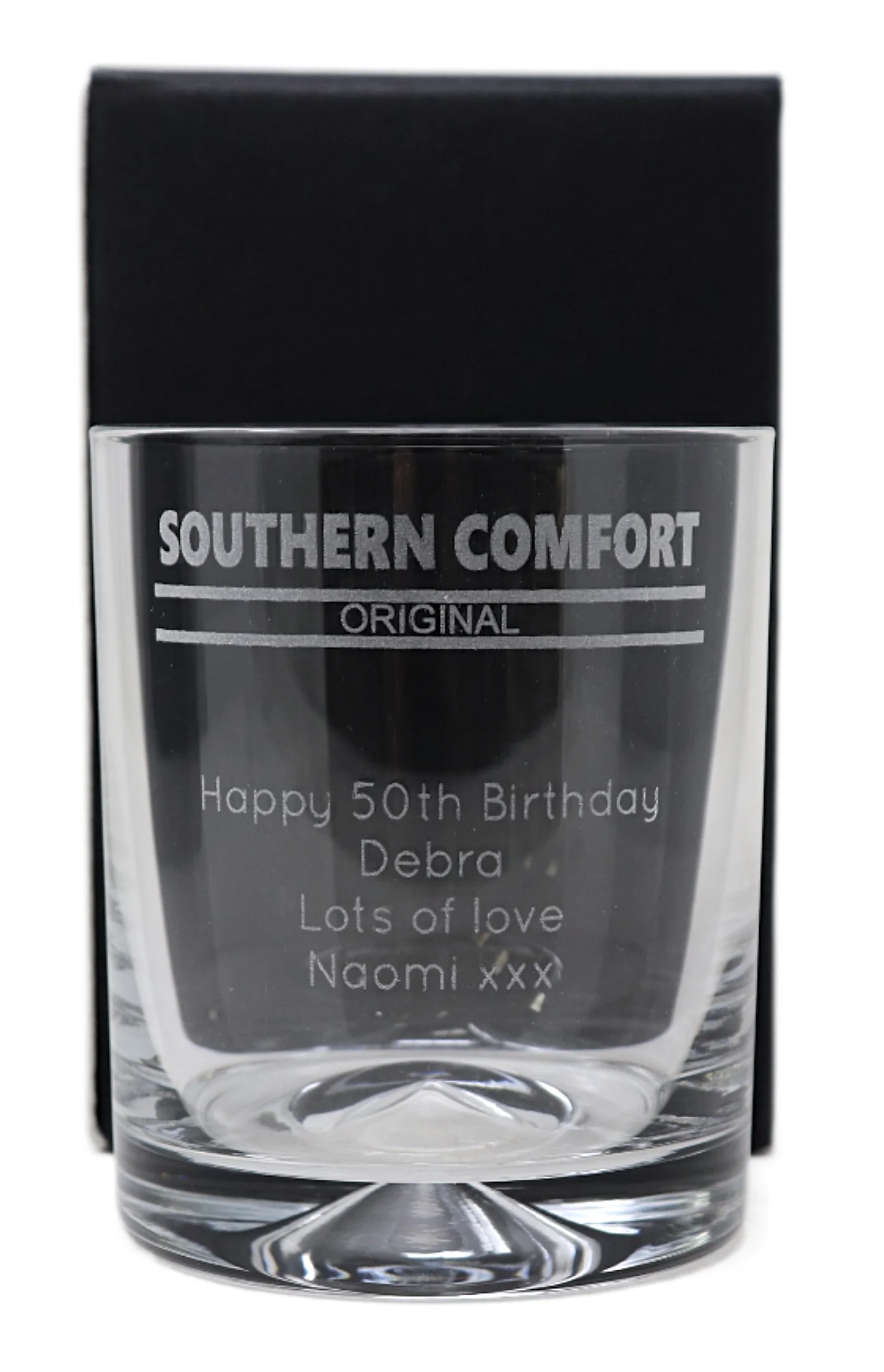 Personalised Glass Tumbler - Southern Comfort Banner Design - Image 2