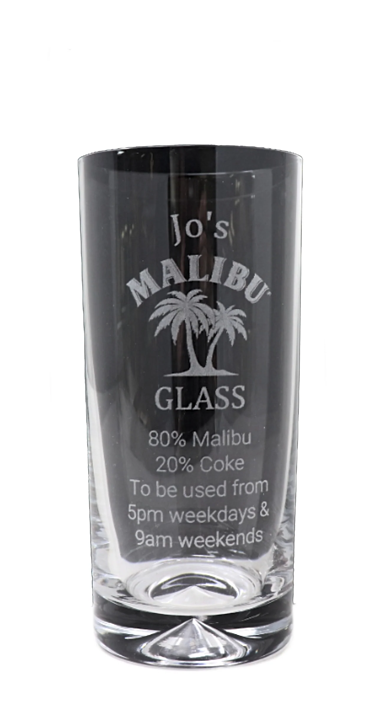 Personalised Highball Glass - Malibu % Design - Image 3