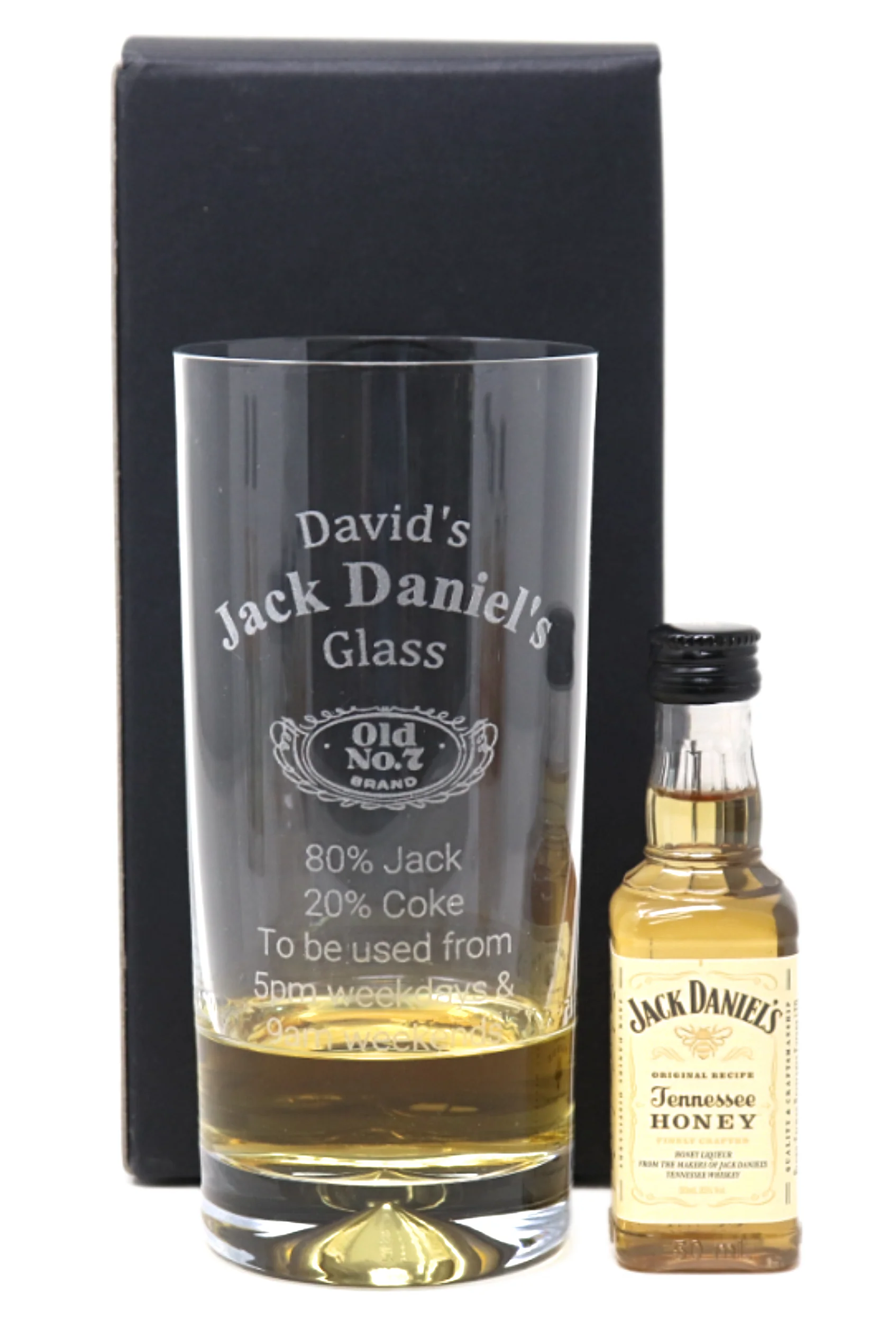 Personalised Highball Glass & Miniature - Jack Daniels % Design - Image 11