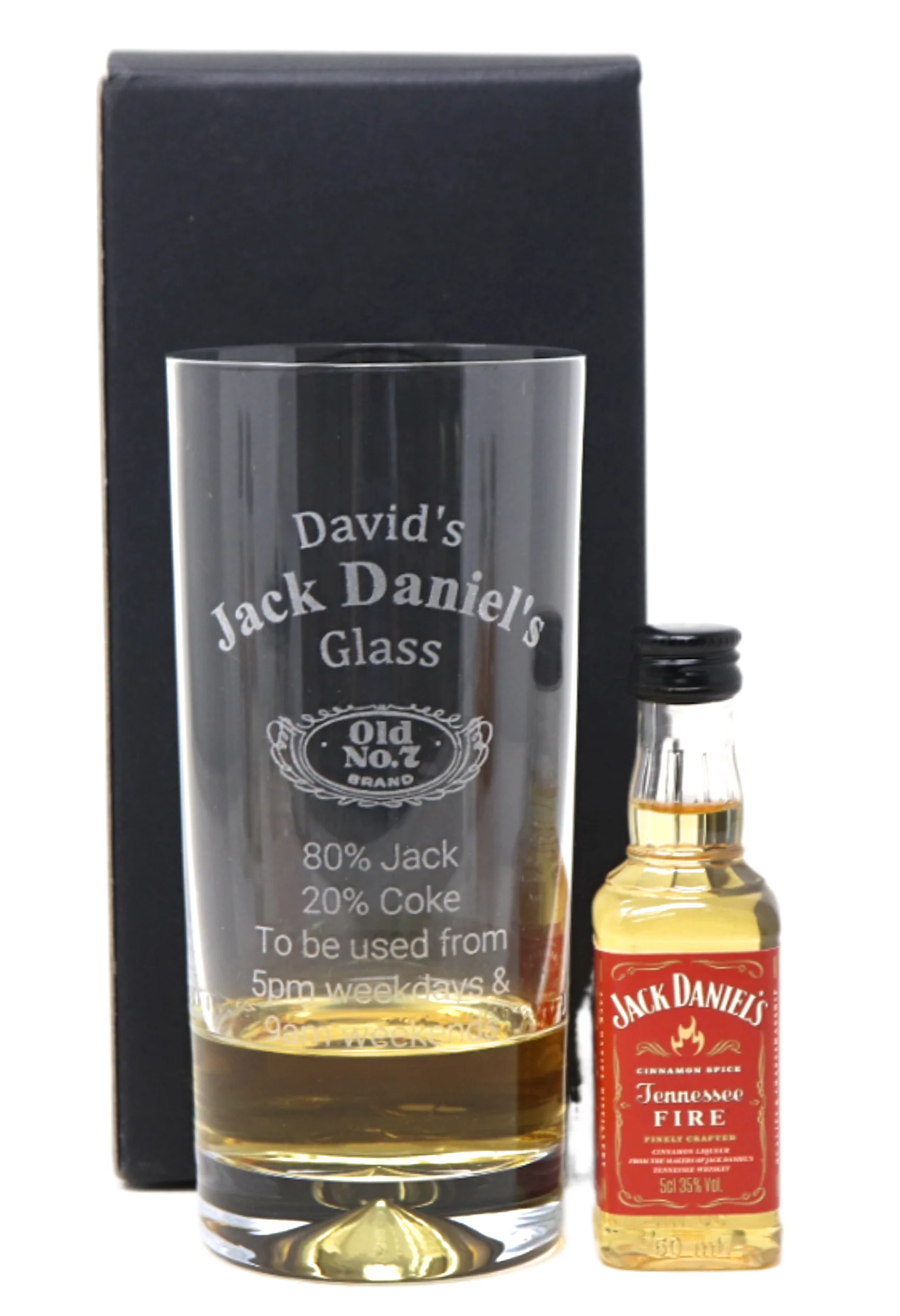 Personalised Highball Glass & Miniature - Jack Daniels % Design - Image 13
