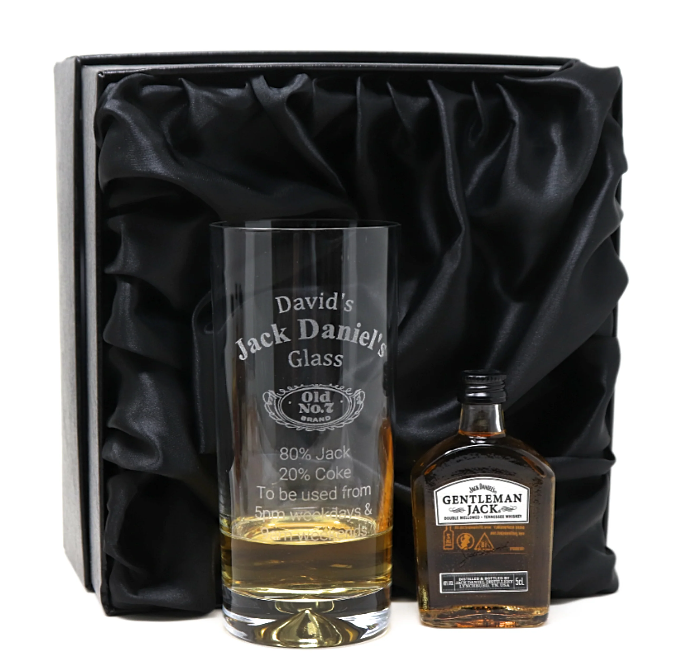Personalised Highball Glass & Miniature - Jack Daniels % Design - Image 14