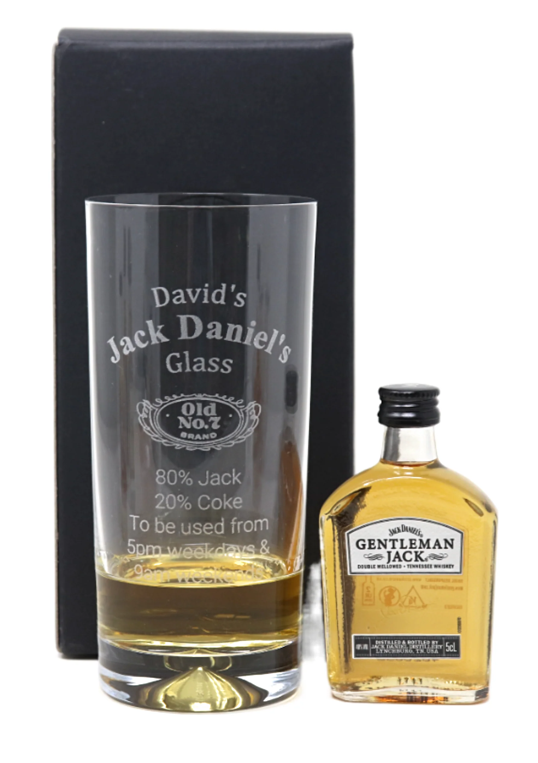 Personalised Highball Glass & Miniature - Jack Daniels % Design - Image 15