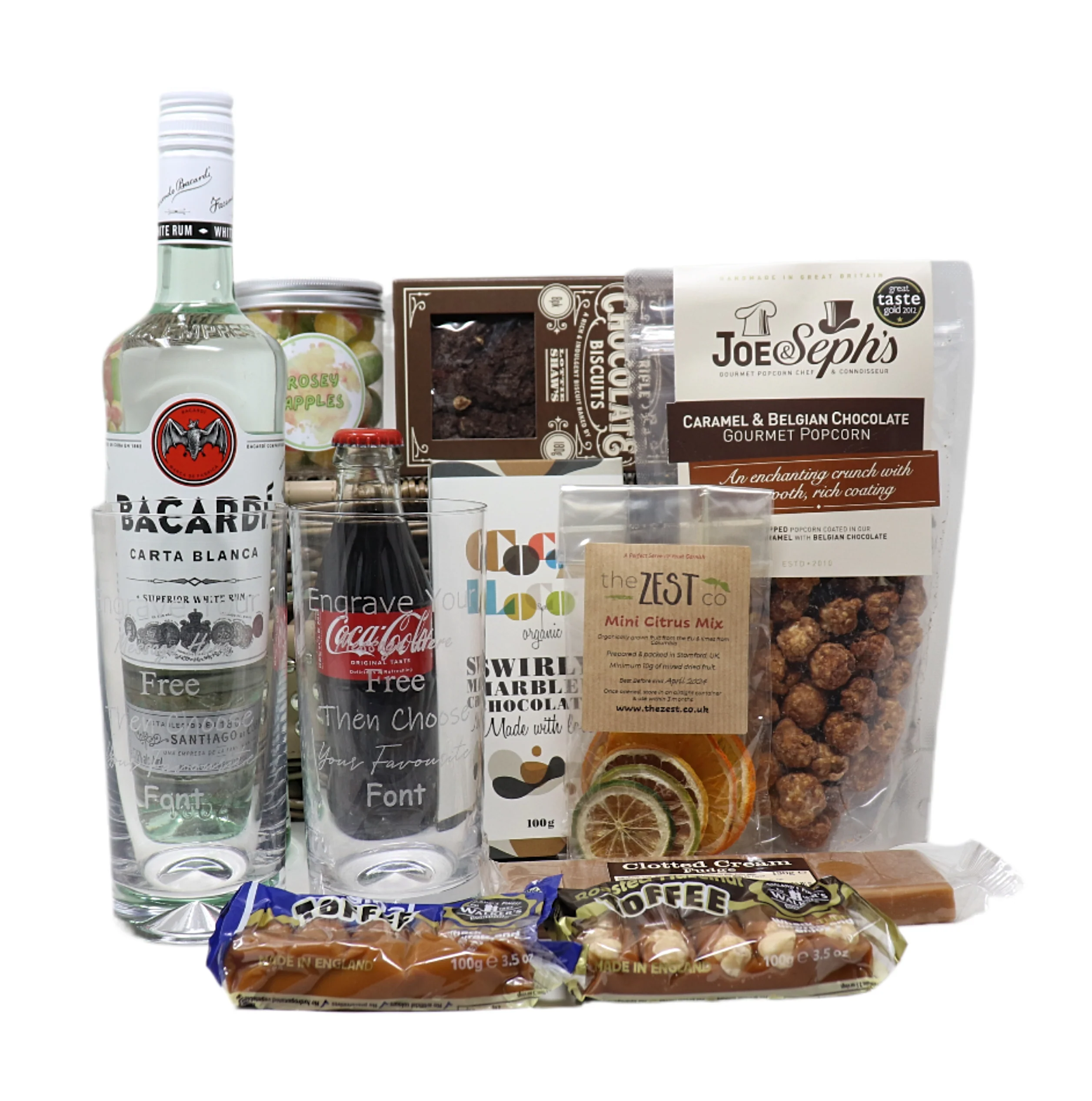 Personalised Luxury Bacardi Hamper & Pair of Highball Glasses - Image 2